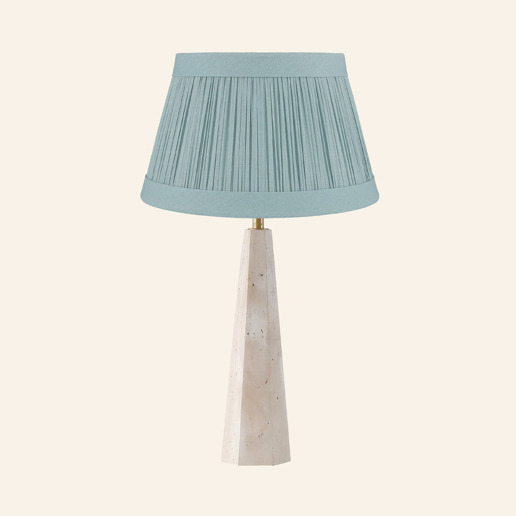 26" Juliana Travertine Pillar Stone Table Lamp by Kevin Francis Design | Luxury Area Rugs & Home Decor