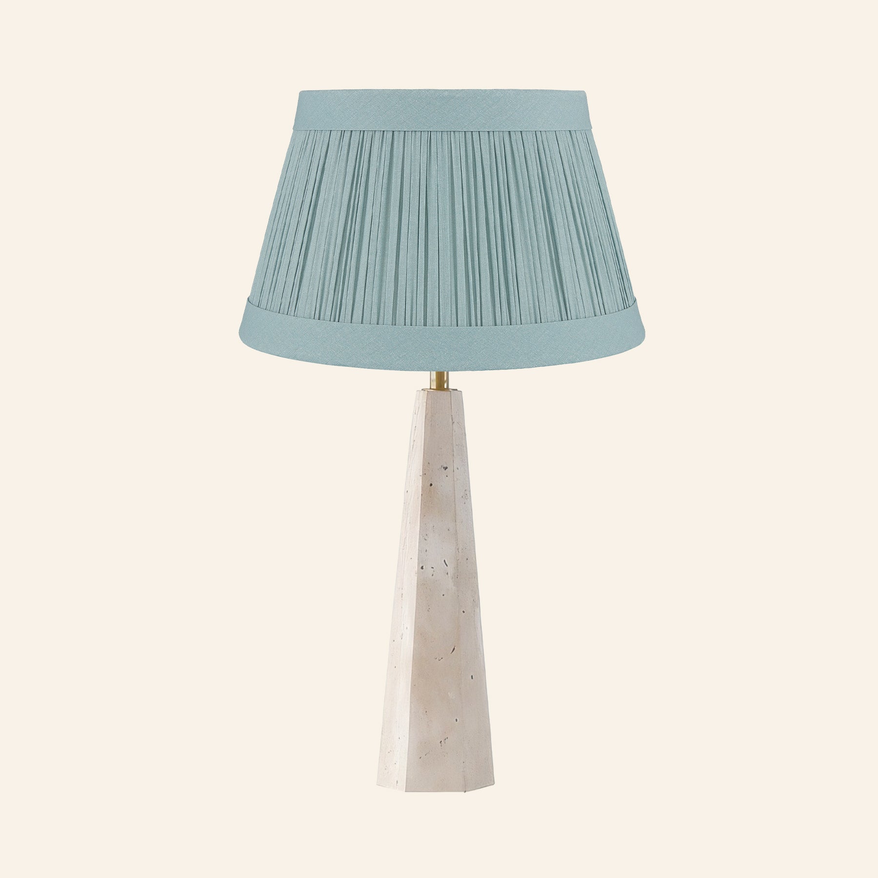 26" Juliana Travertine Pillar Stone Table Lamp by Kevin Francis Design | Luxury Area Rugs & Home Decor