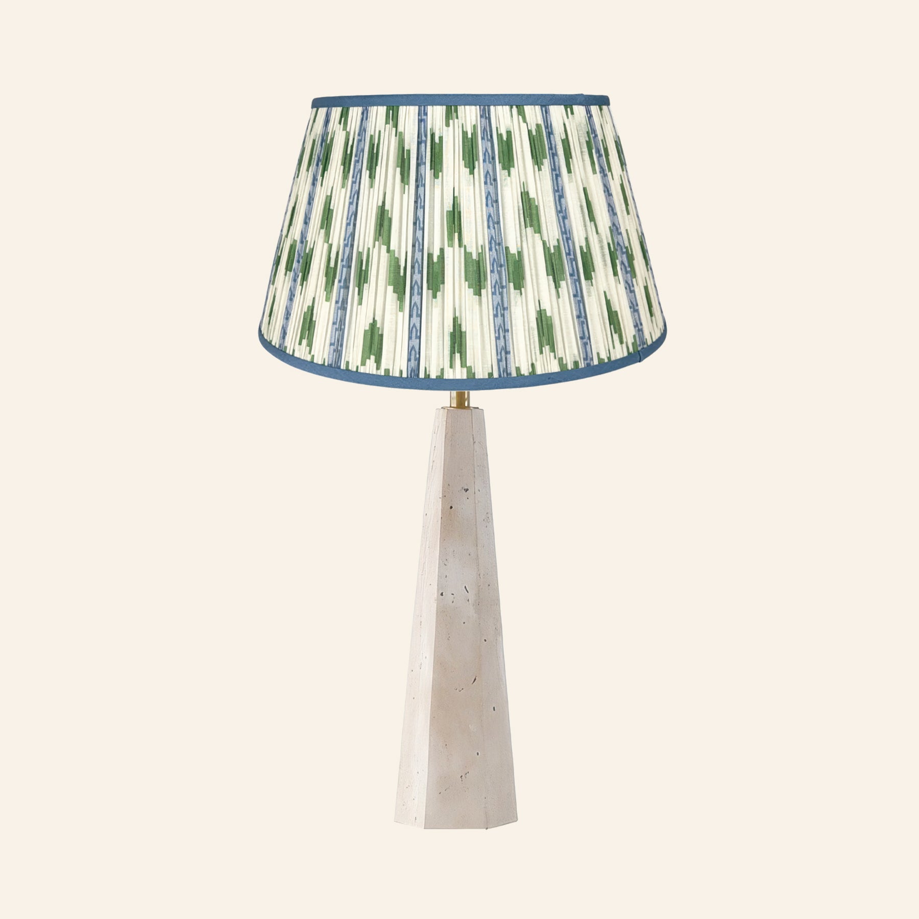 26" Juliana Travertine Pillar Stone Table Lamp