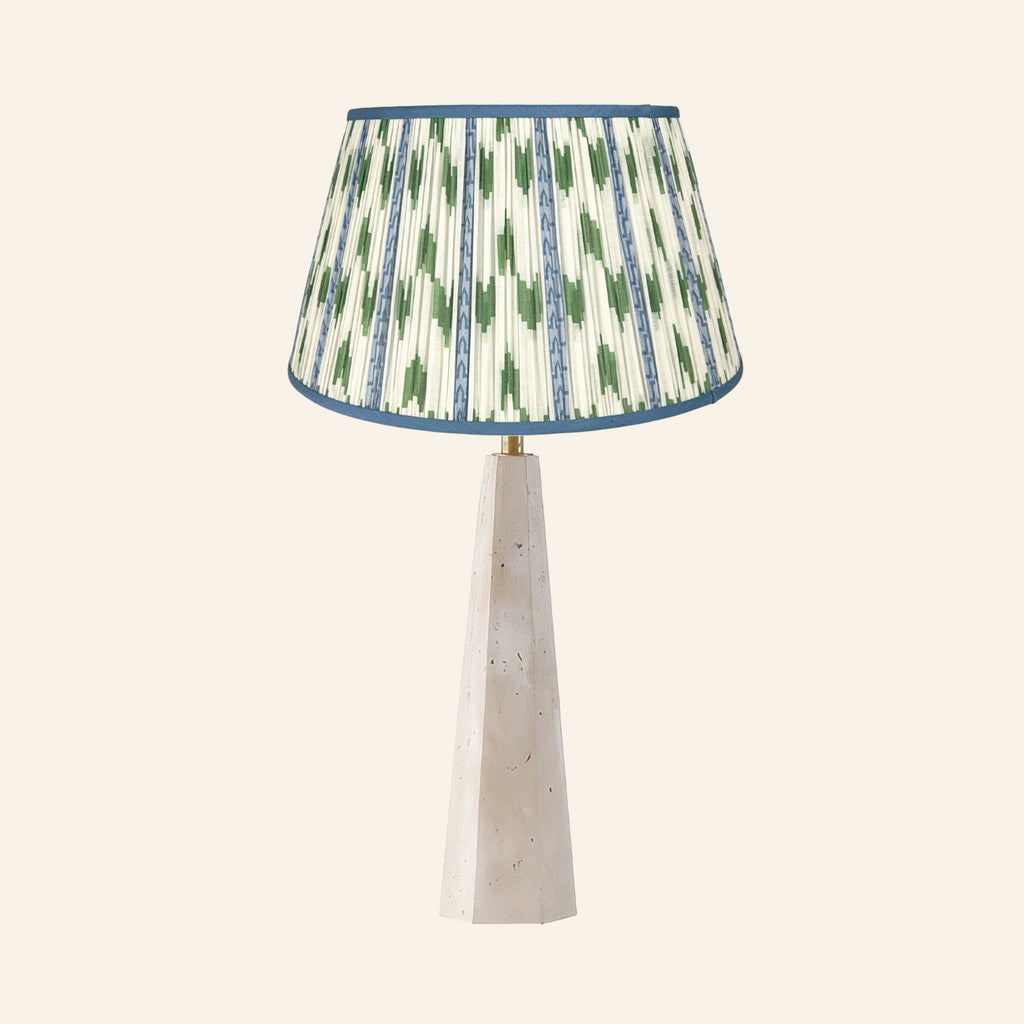 26" Juliana Travertine Pillar Stone Table Lamp by Kevin Francis Design | Luxury Area Rugs & Home Decor