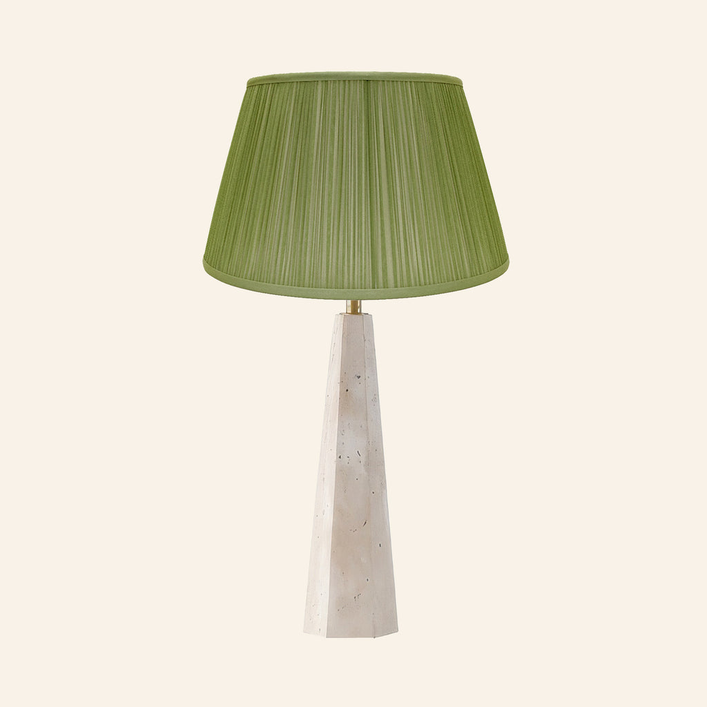 26" Juliana Travertine Pillar Stone Table Lamp by Kevin Francis Design | Luxury Area Rugs & Home Decor