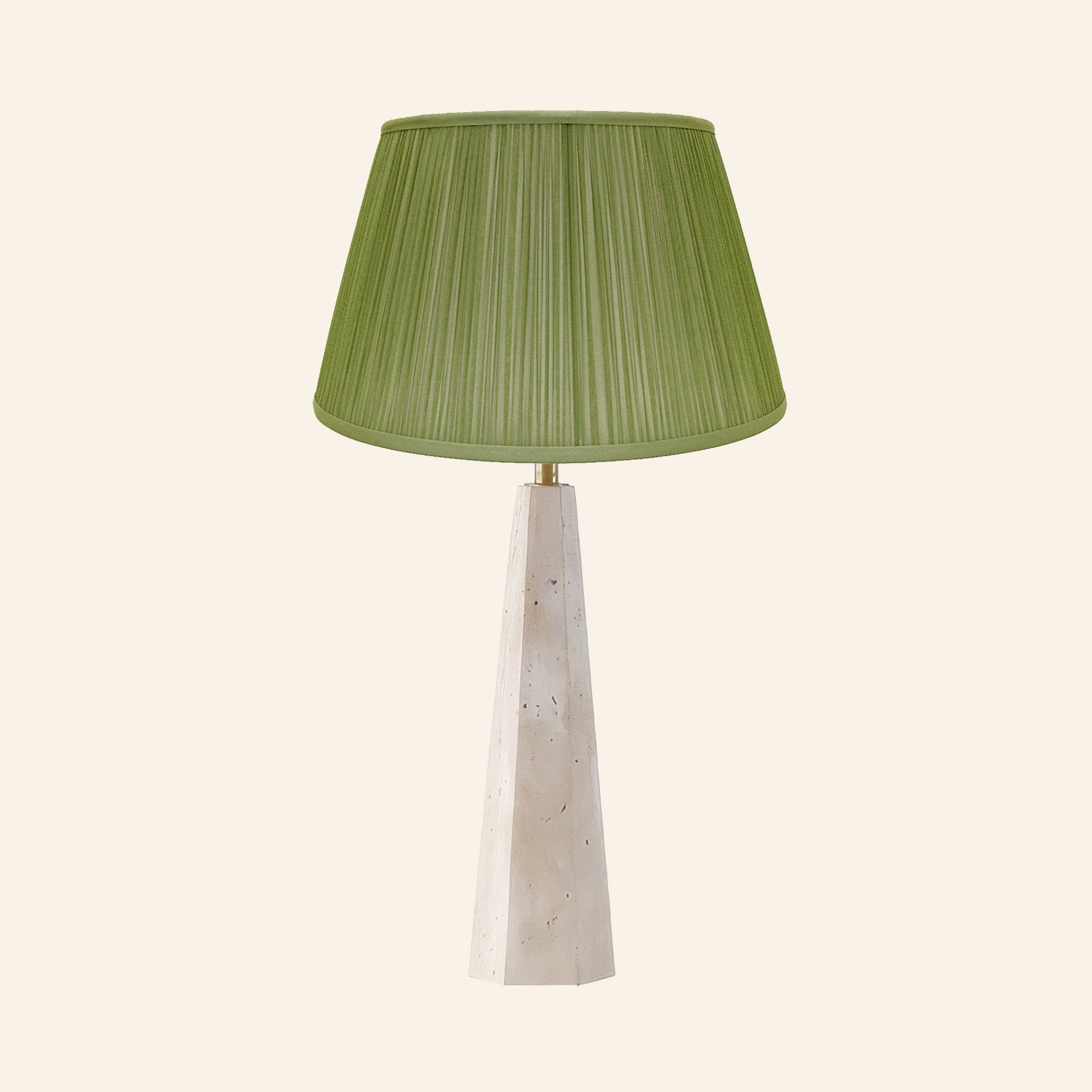 26" Juliana Travertine Pillar Stone Table Lamp by Kevin Francis Design | Luxury Area Rugs & Home Decor