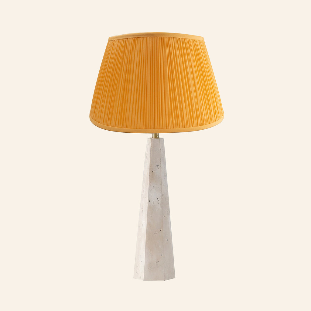 26" Juliana Travertine Pillar Stone Table Lamp by Kevin Francis Design | Luxury Area Rugs & Home Decor