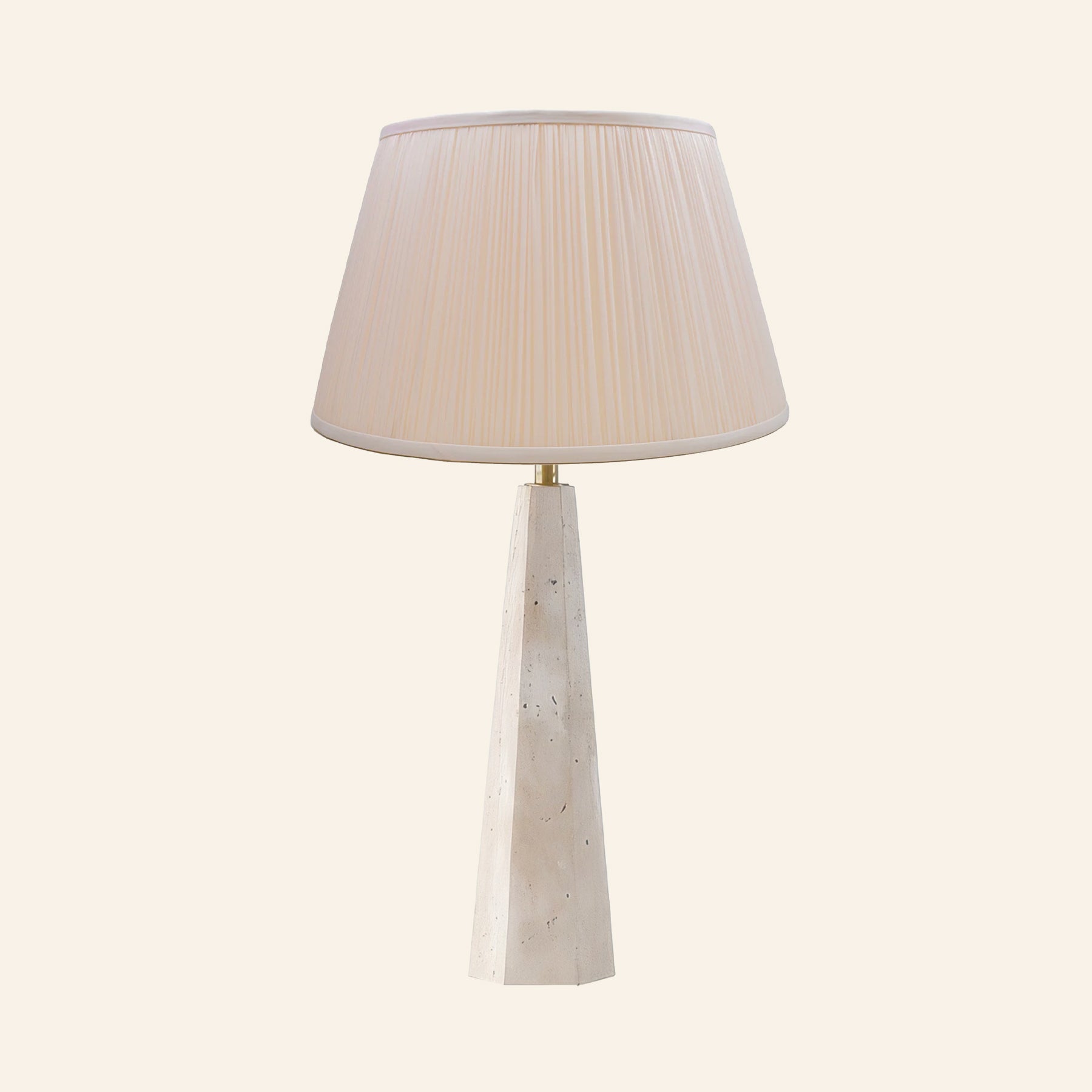 26" Juliana Travertine Pillar Stone Table Lamp