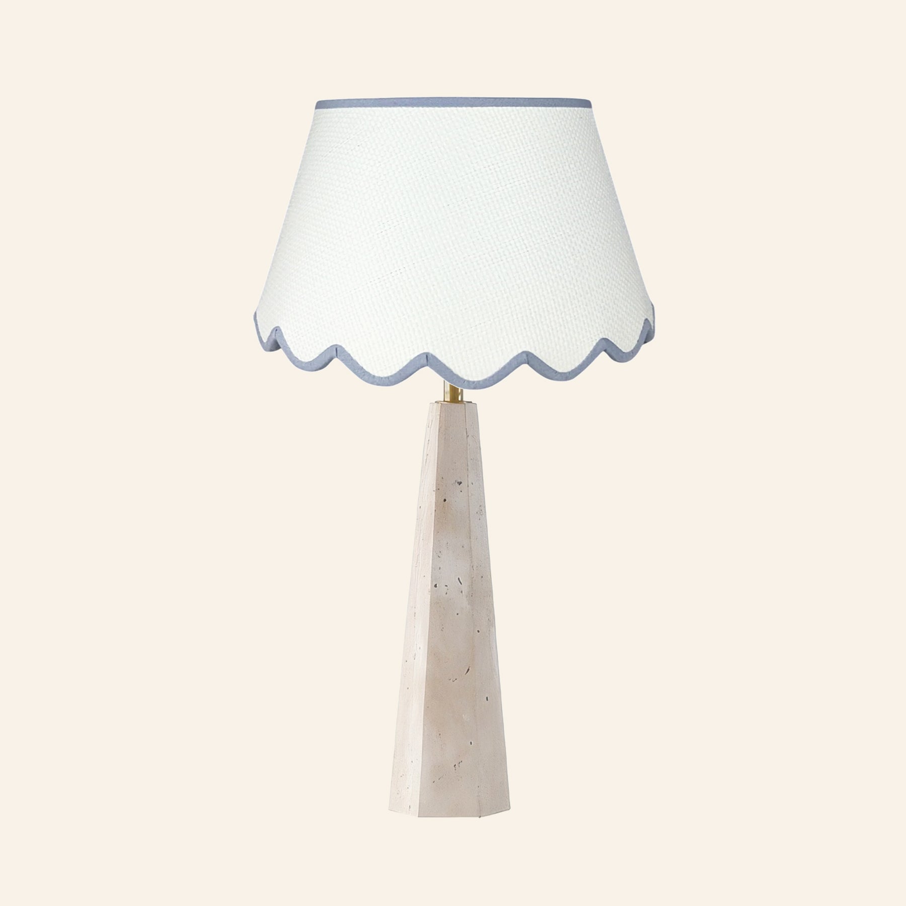 26" Juliana Travertine Pillar Stone Table Lamp