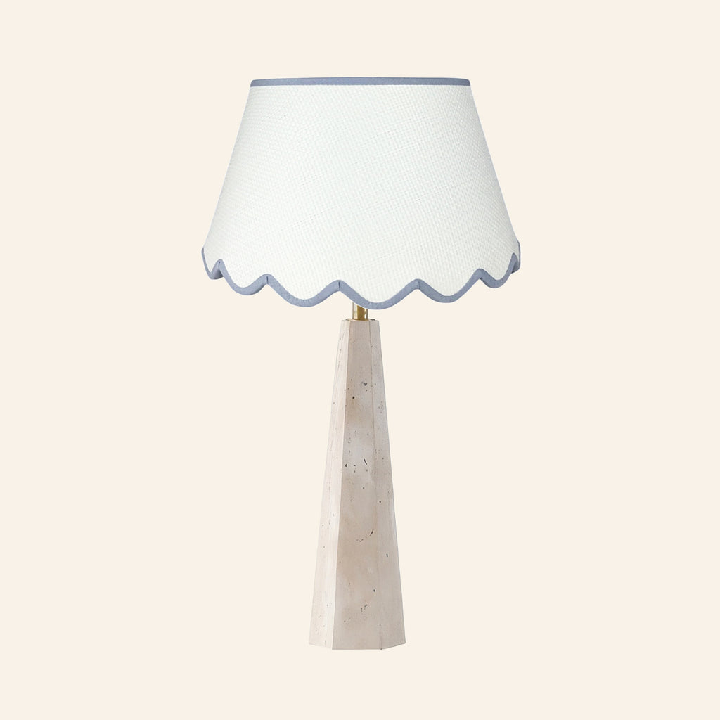 26" Juliana Travertine Pillar Stone Table Lamp by Kevin Francis Design | Luxury Area Rugs & Home Decor