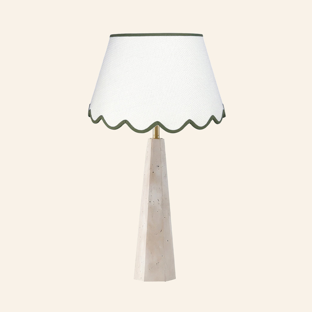 26" Juliana Travertine Pillar Stone Table Lamp by Kevin Francis Design | Luxury Area Rugs & Home Decor