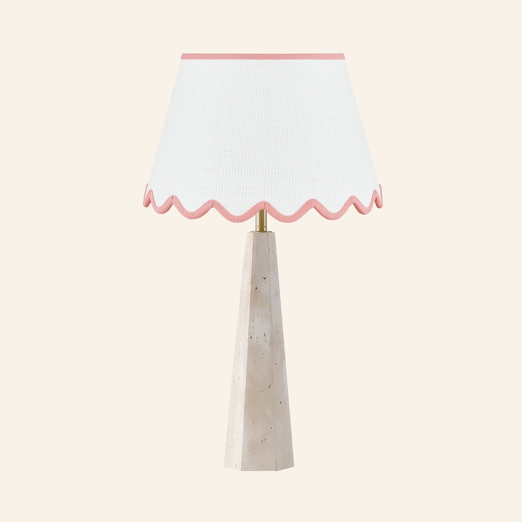 26" Juliana Travertine Pillar Stone Table Lamp