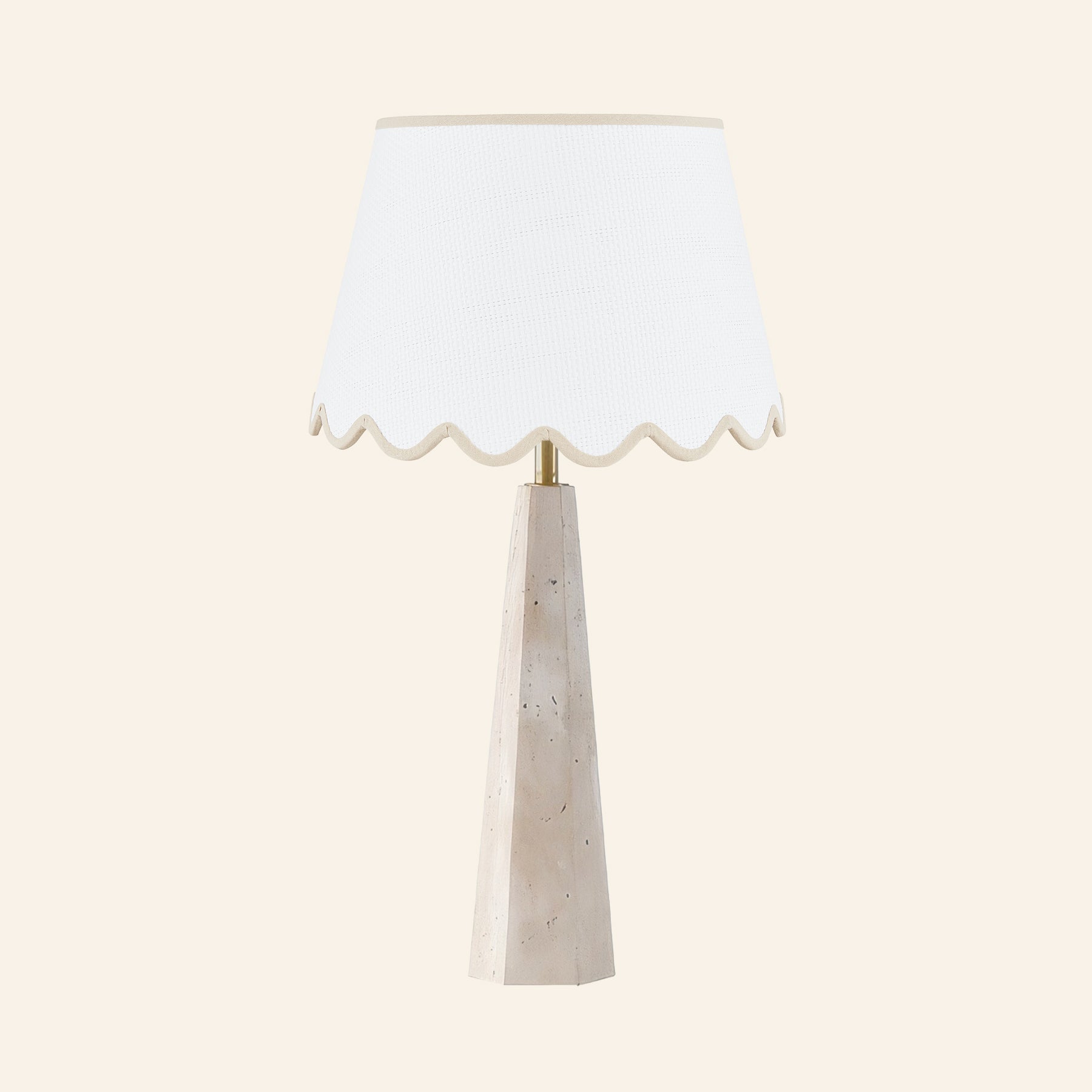 26" Juliana Travertine Pillar Stone Table Lamp