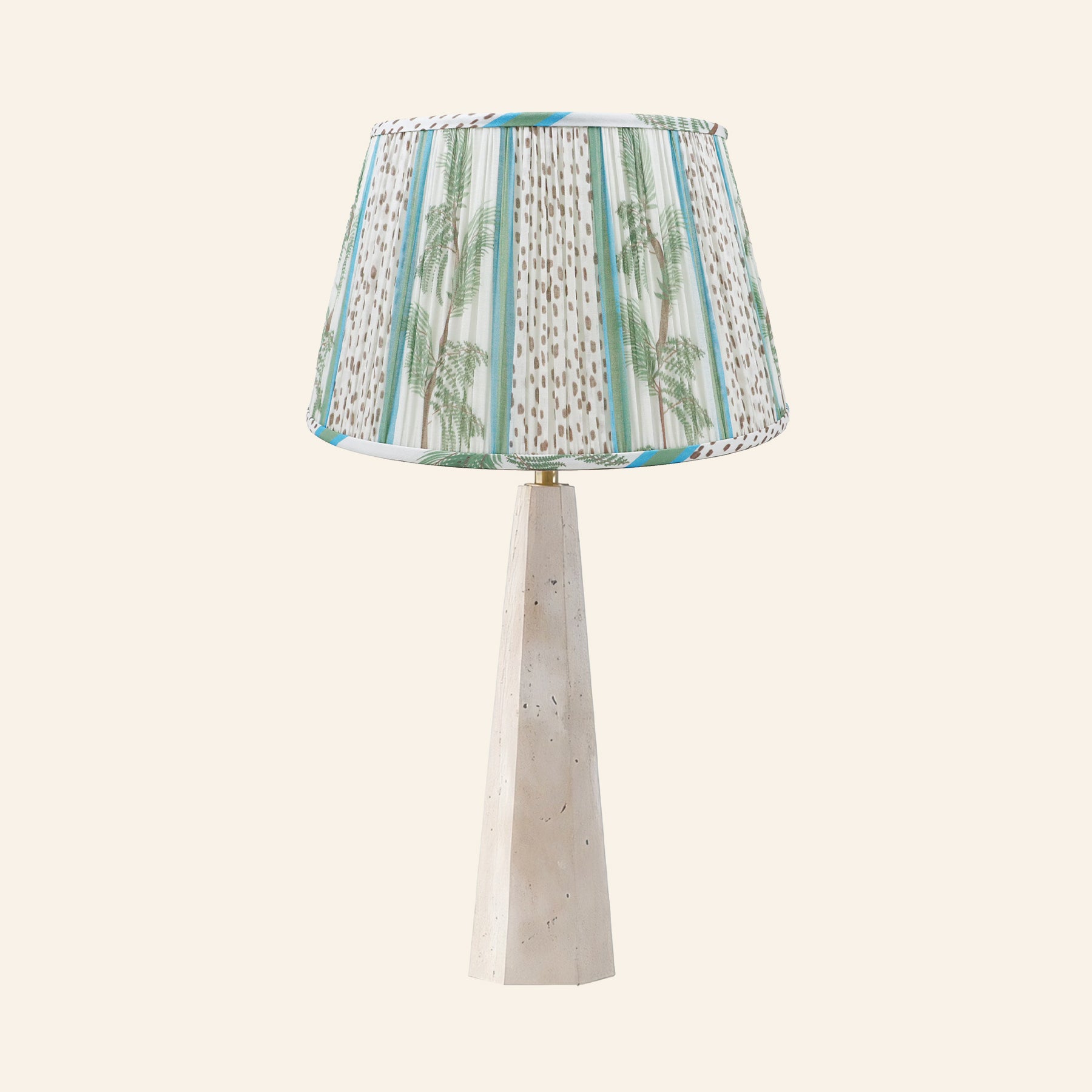 26" Juliana Travertine Pillar Stone Table Lamp