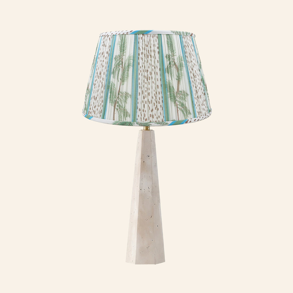 26" Juliana Travertine Pillar Stone Table Lamp by Kevin Francis Design | Luxury Area Rugs & Home Decor