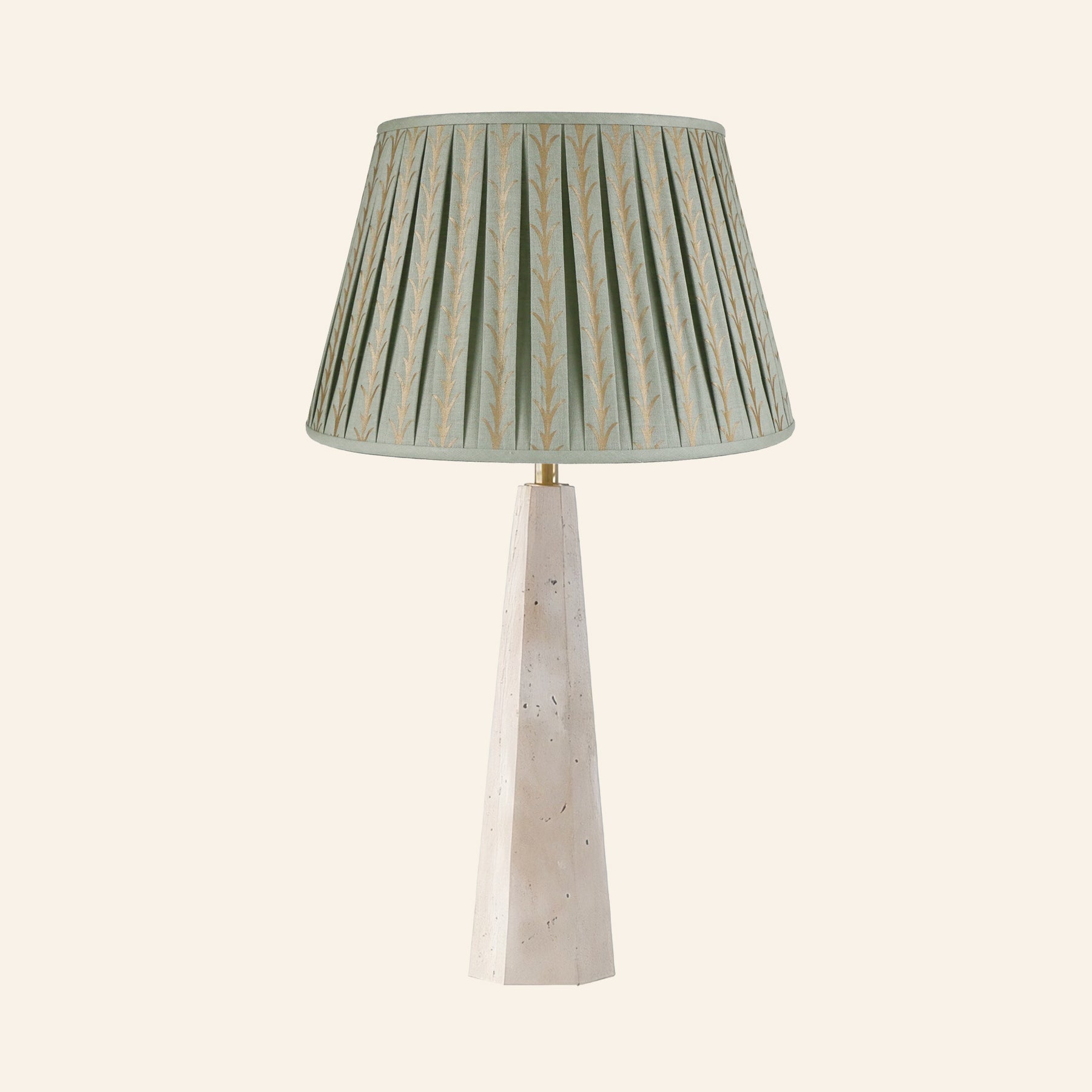 26" Juliana Travertine Pillar Stone Table Lamp by Kevin Francis Design | Luxury Area Rugs & Home Decor