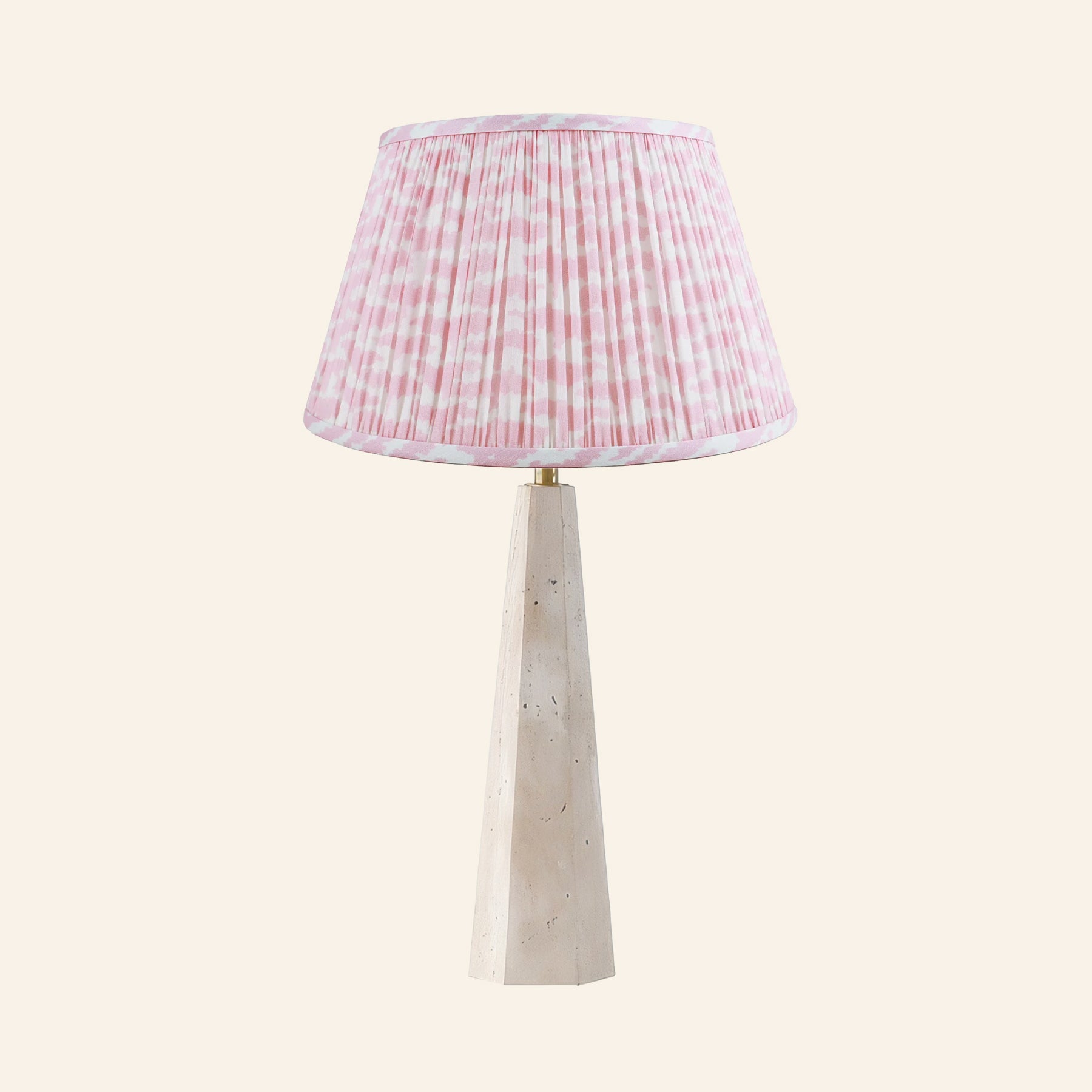 26" Juliana Travertine Pillar Stone Table Lamp
