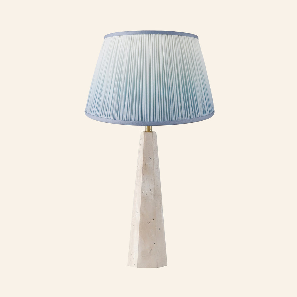 26" Juliana Travertine Pillar Stone Table Lamp by Kevin Francis Design | Luxury Area Rugs & Home Decor