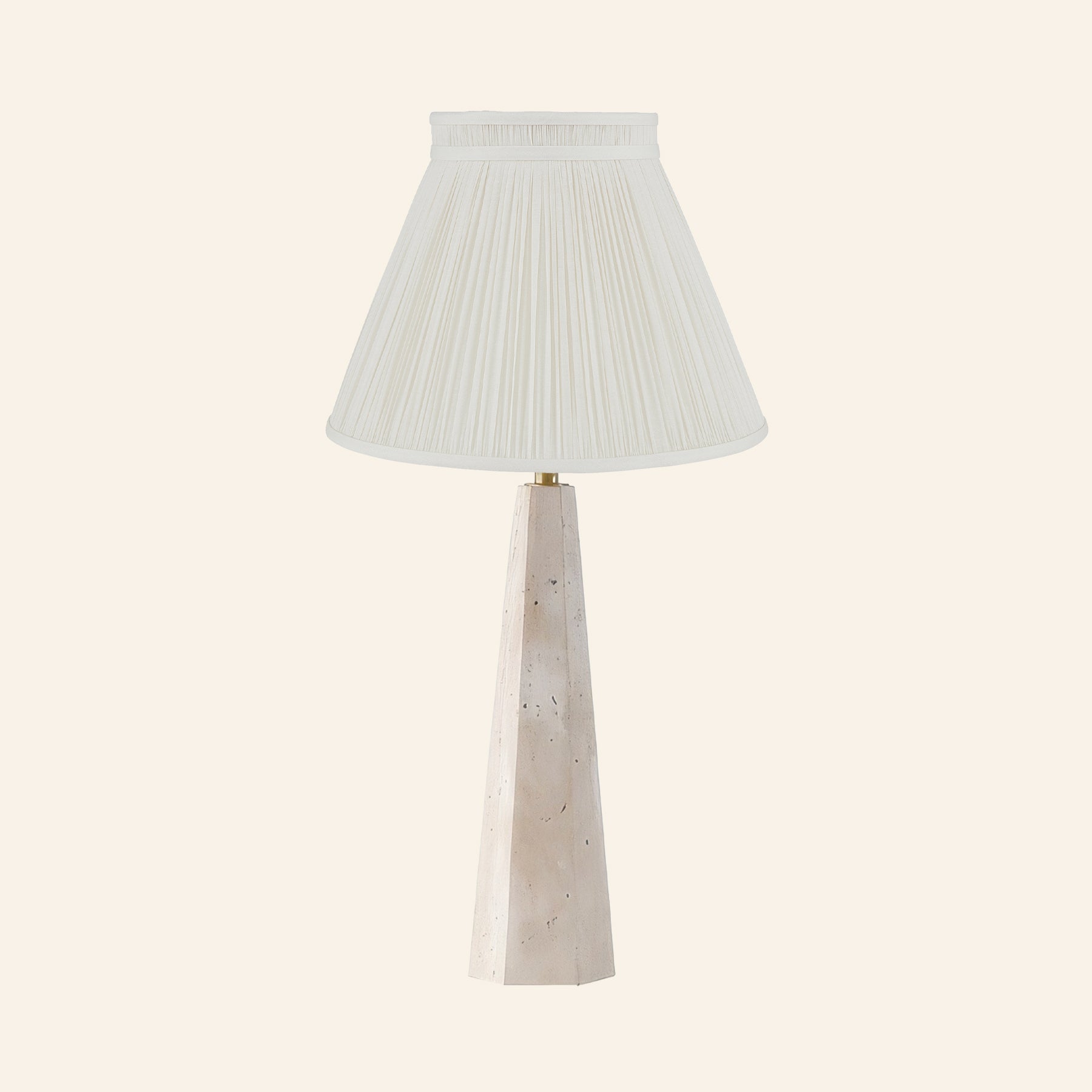 26" Juliana Travertine Pillar Stone Table Lamp