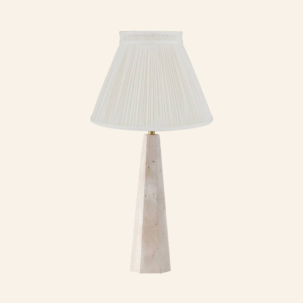 26" Juliana Travertine Pillar Stone Table Lamp by Kevin Francis Design | Luxury Area Rugs & Home Decor