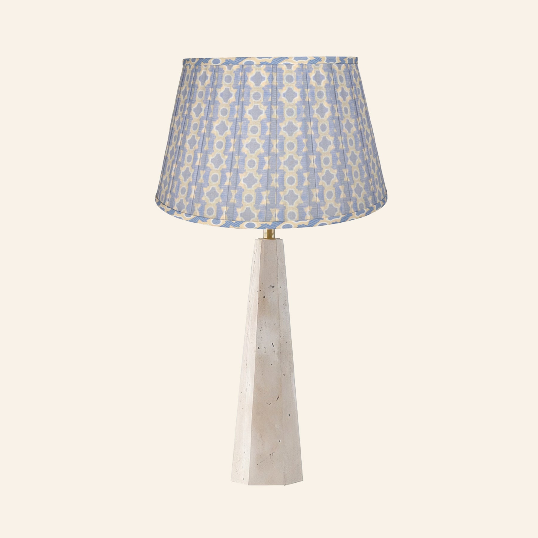 26" Juliana Travertine Pillar Stone Table Lamp by Kevin Francis Design | Luxury Area Rugs & Home Decor