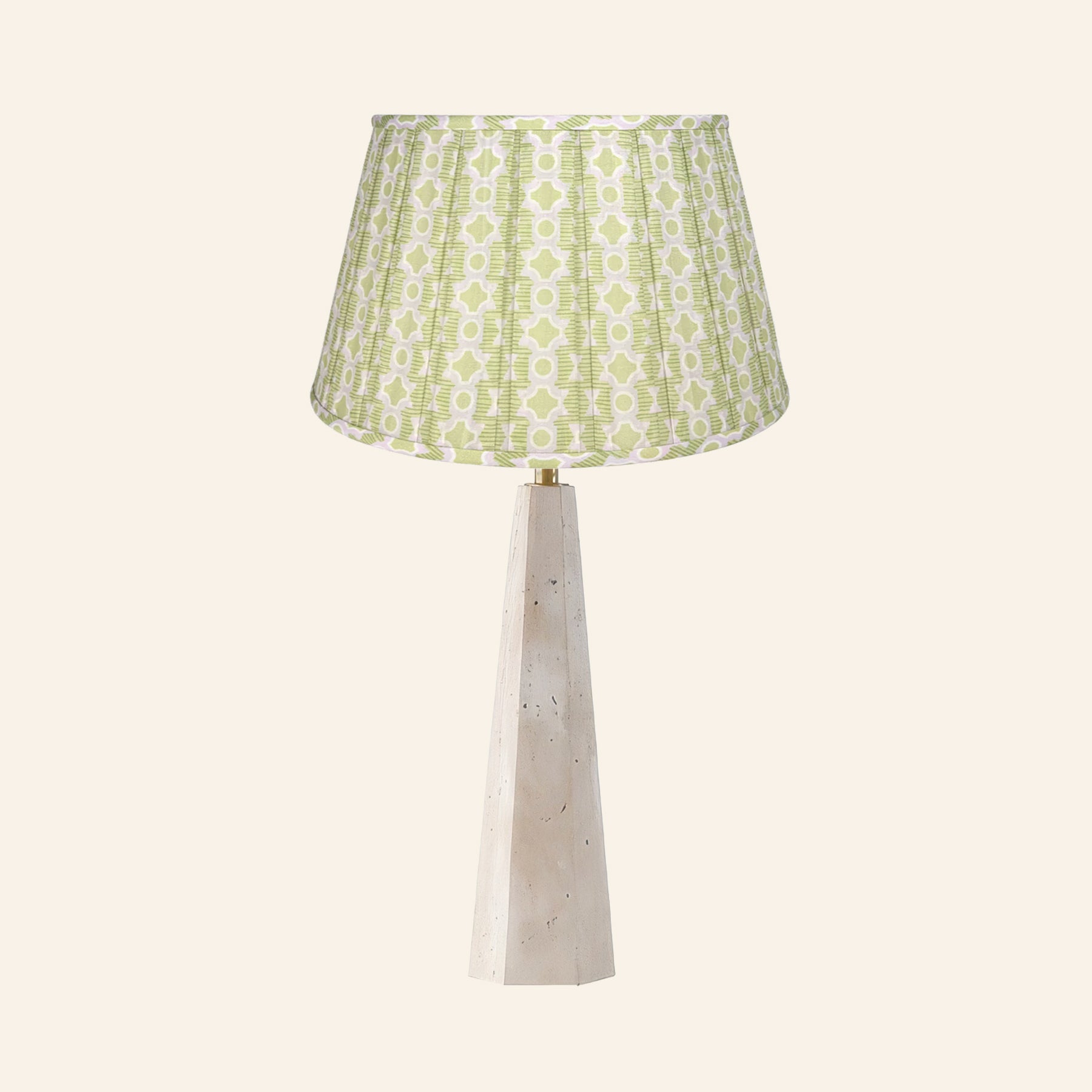 26" Juliana Travertine Pillar Stone Table Lamp