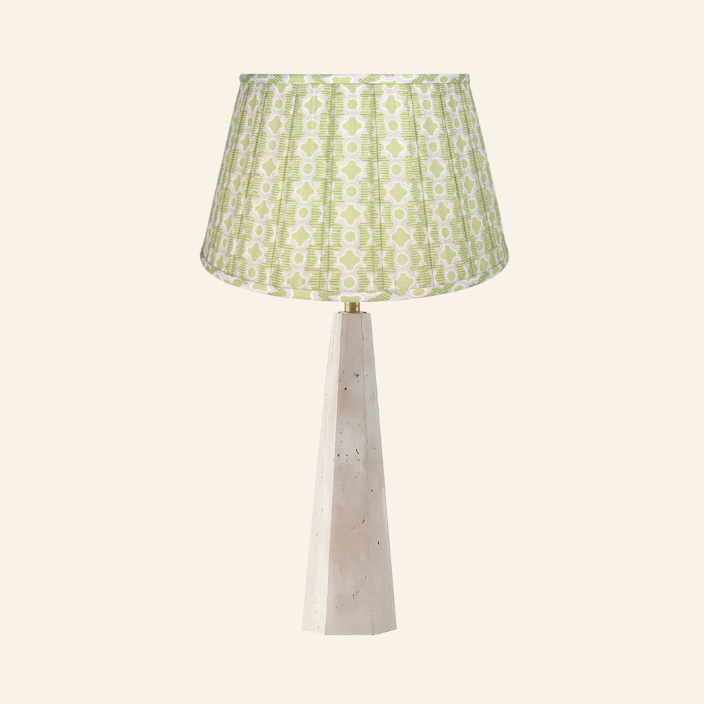 26" Juliana Travertine Pillar Stone Table Lamp by Kevin Francis Design | Luxury Area Rugs & Home Decor