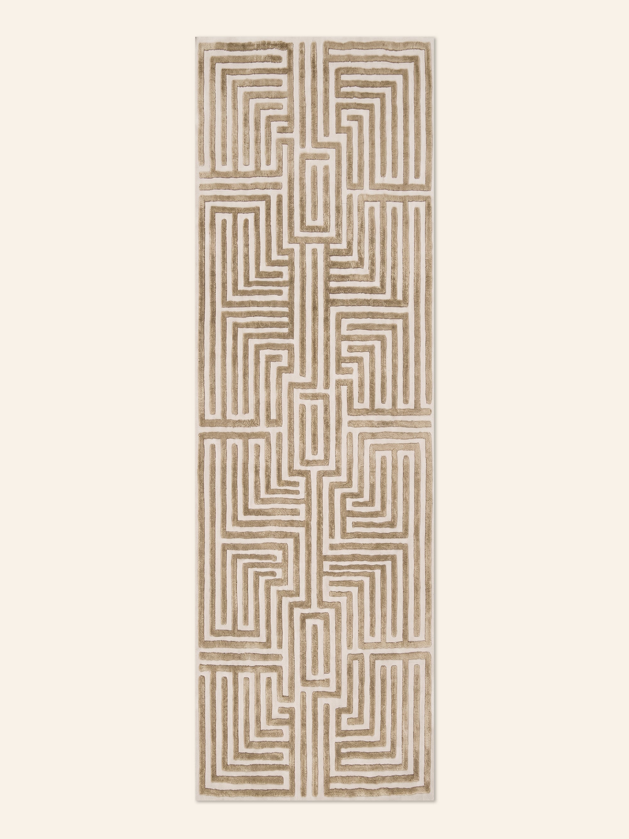 Light Blue Maze Rug | Knossos Hand-Tufted Wool Labyrinth Rug