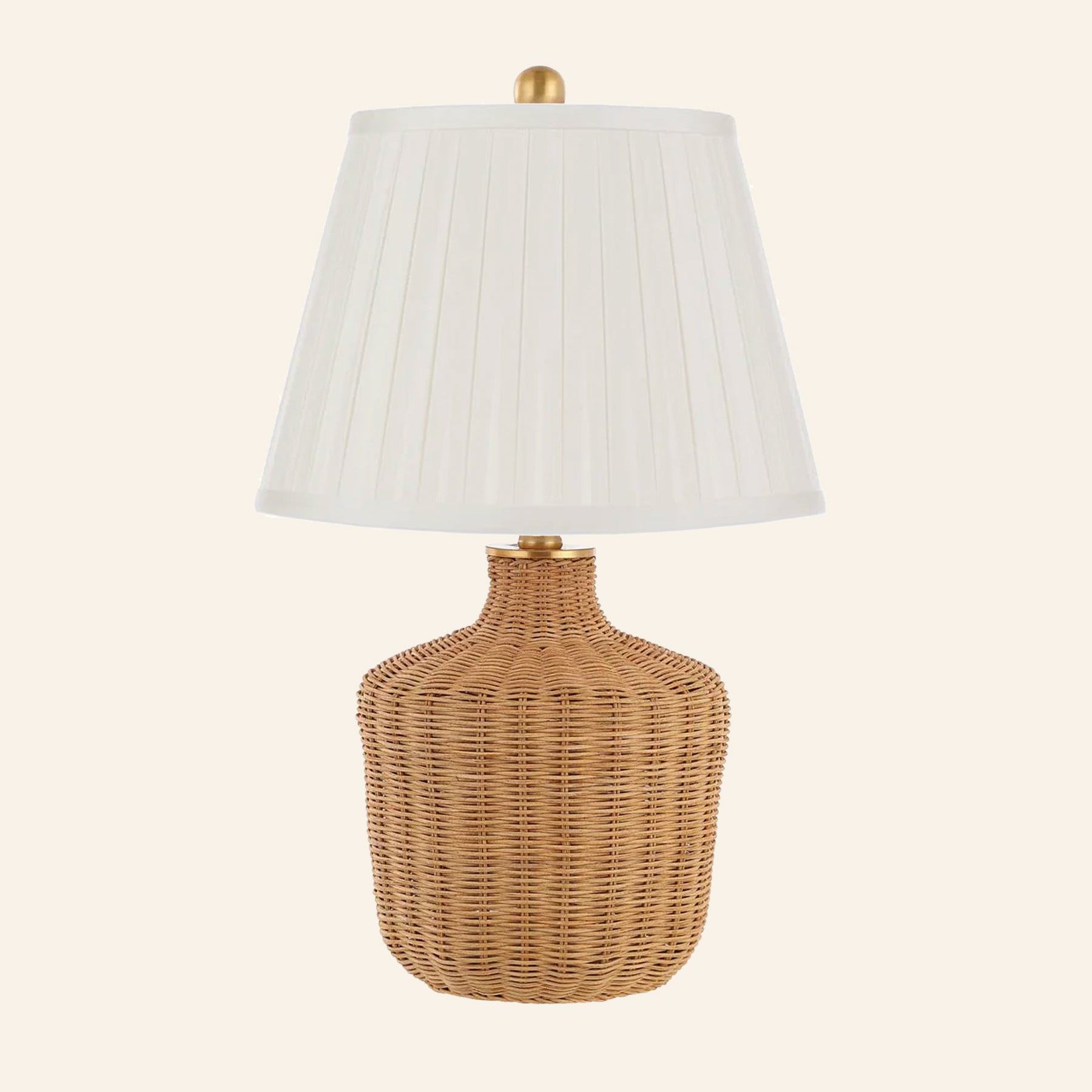 22" Lillian Woven Rattan Wicker Table Lamp by Kevin Francis Design | Luxury Area Rugs & Home Decor