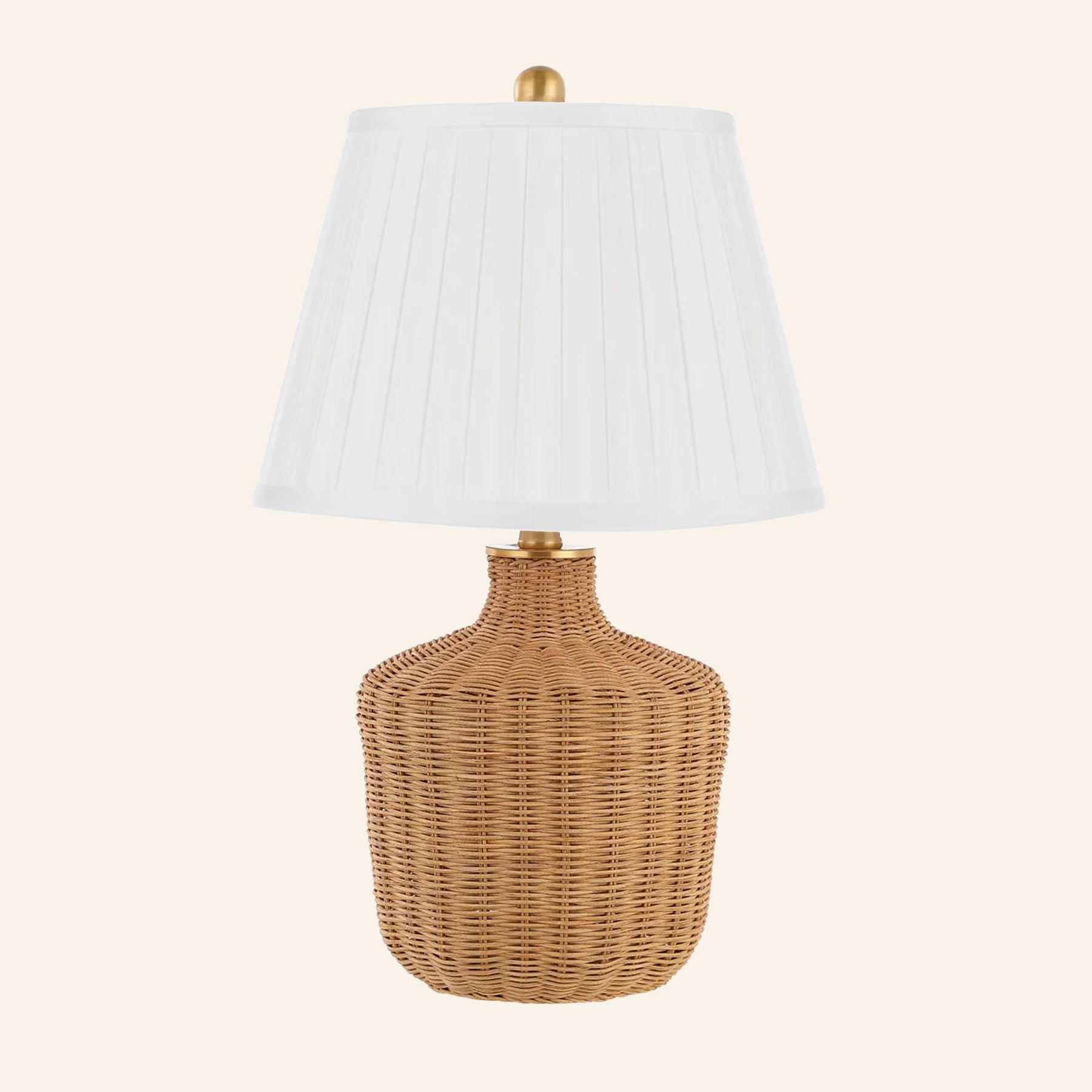 22" Lillian Woven Rattan Wicker Table Lamp by Kevin Francis Design | Luxury Area Rugs & Home Decor