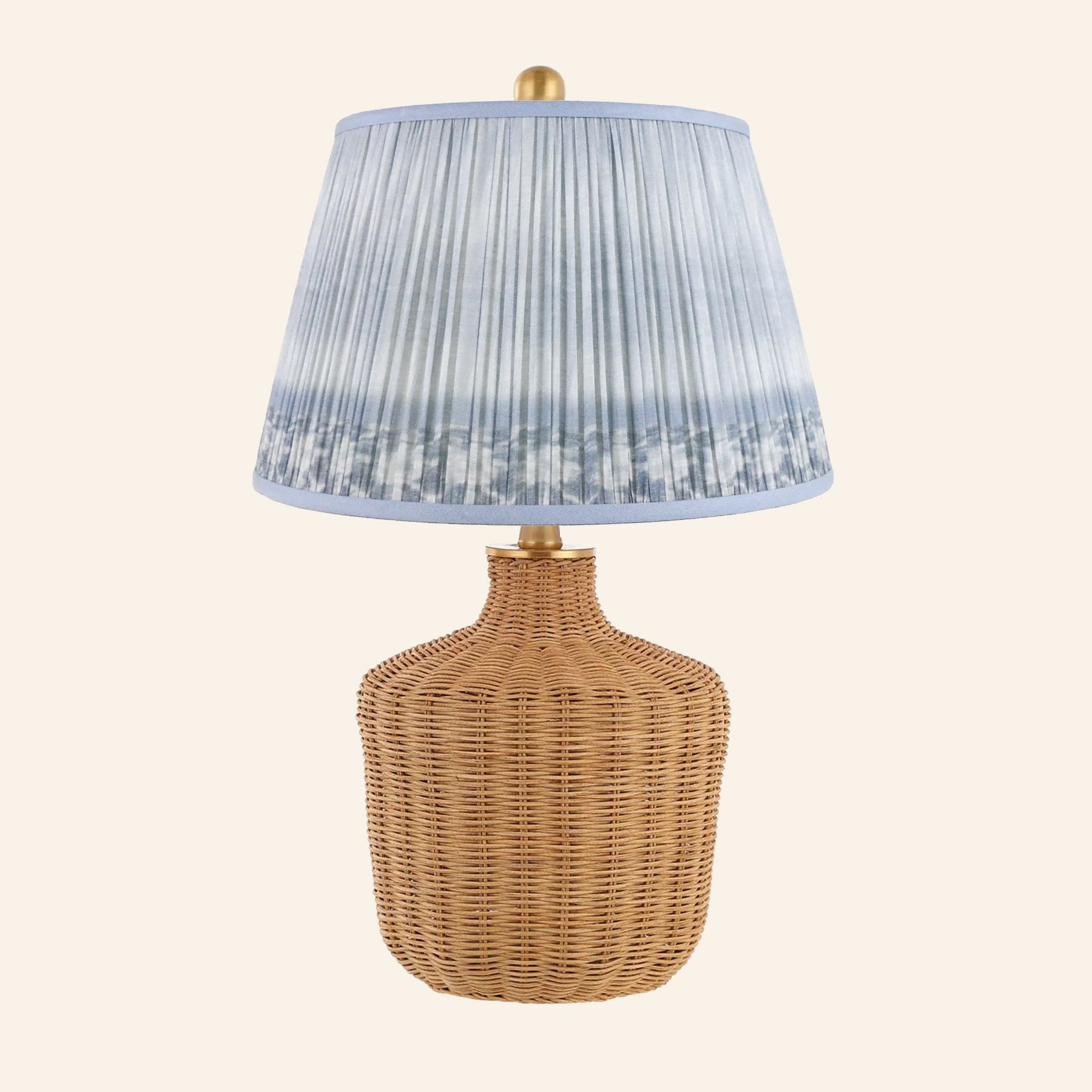 22" Lillian Woven Rattan Wicker Table Lamp by Kevin Francis Design | Luxury Area Rugs & Home Decor