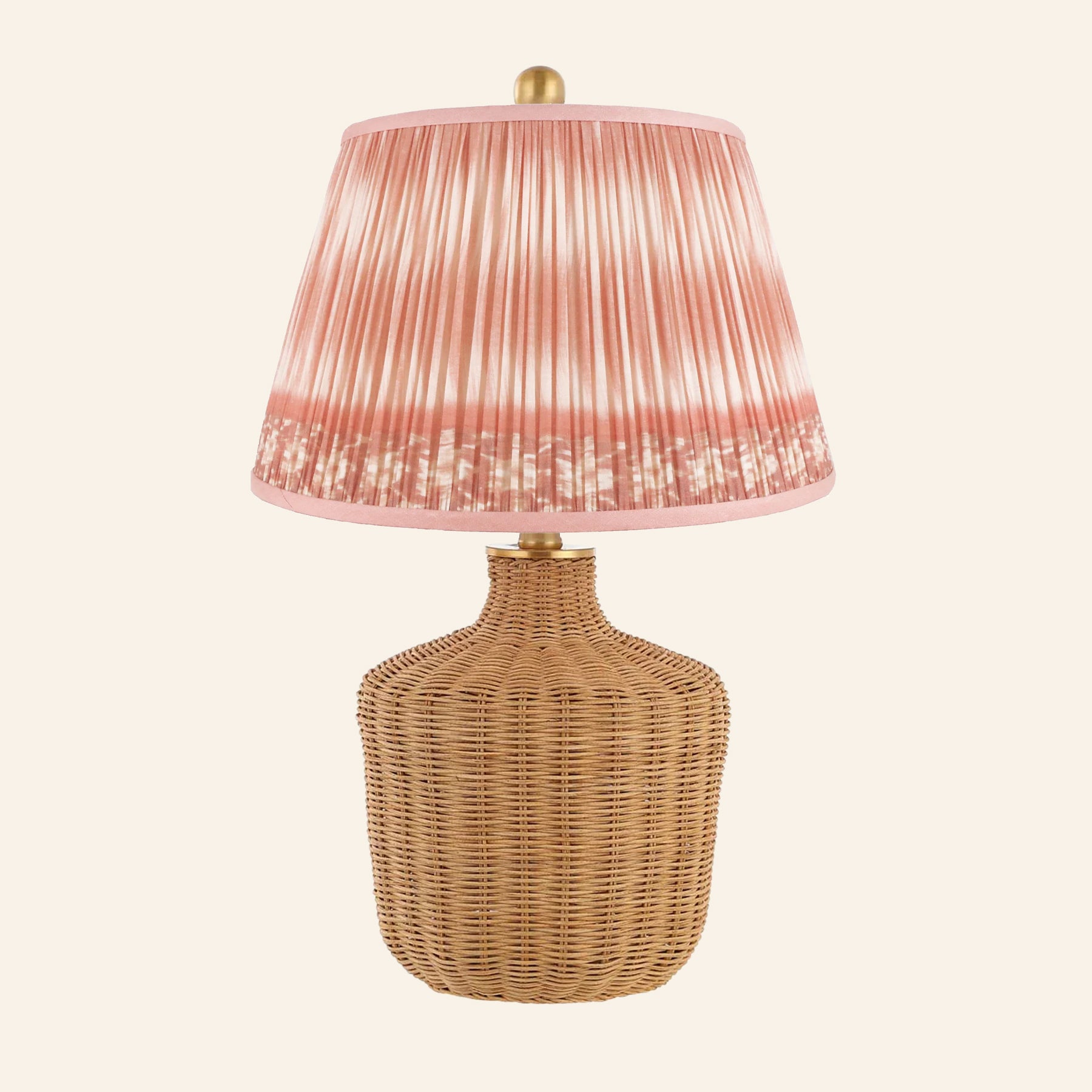 22" Lillian Woven Rattan Wicker Table Lamp by Kevin Francis Design | Luxury Area Rugs & Home Decor