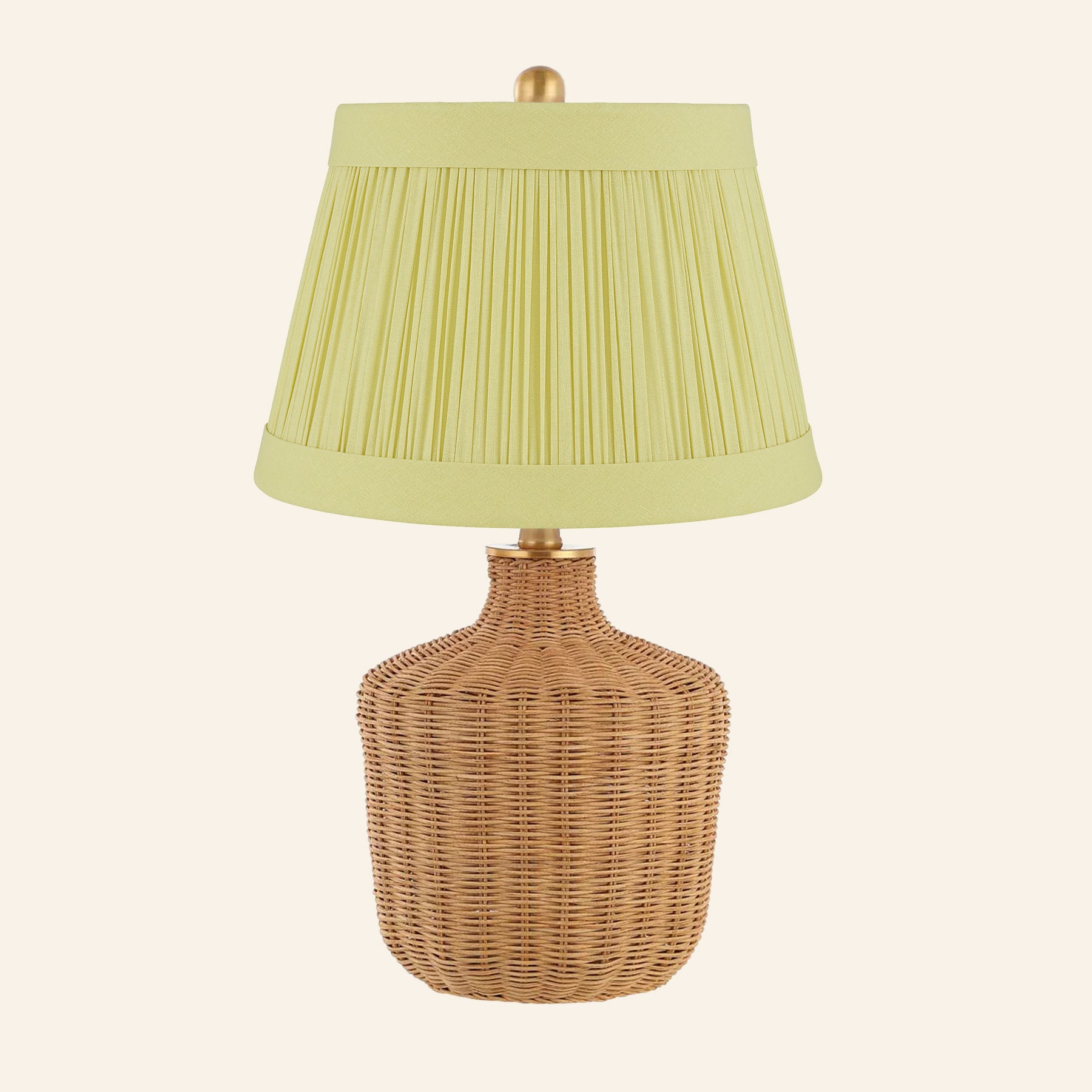 22" Lillian Woven Rattan Wicker Table Lamp by Kevin Francis Design | Luxury Area Rugs & Home Decor
