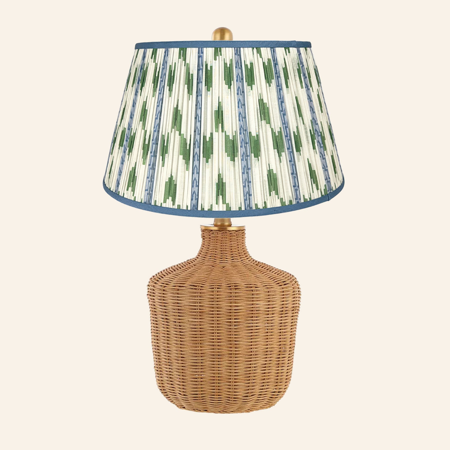 22" Lillian Woven Rattan Wicker Table Lamp by Kevin Francis Design | Luxury Area Rugs & Home Decor