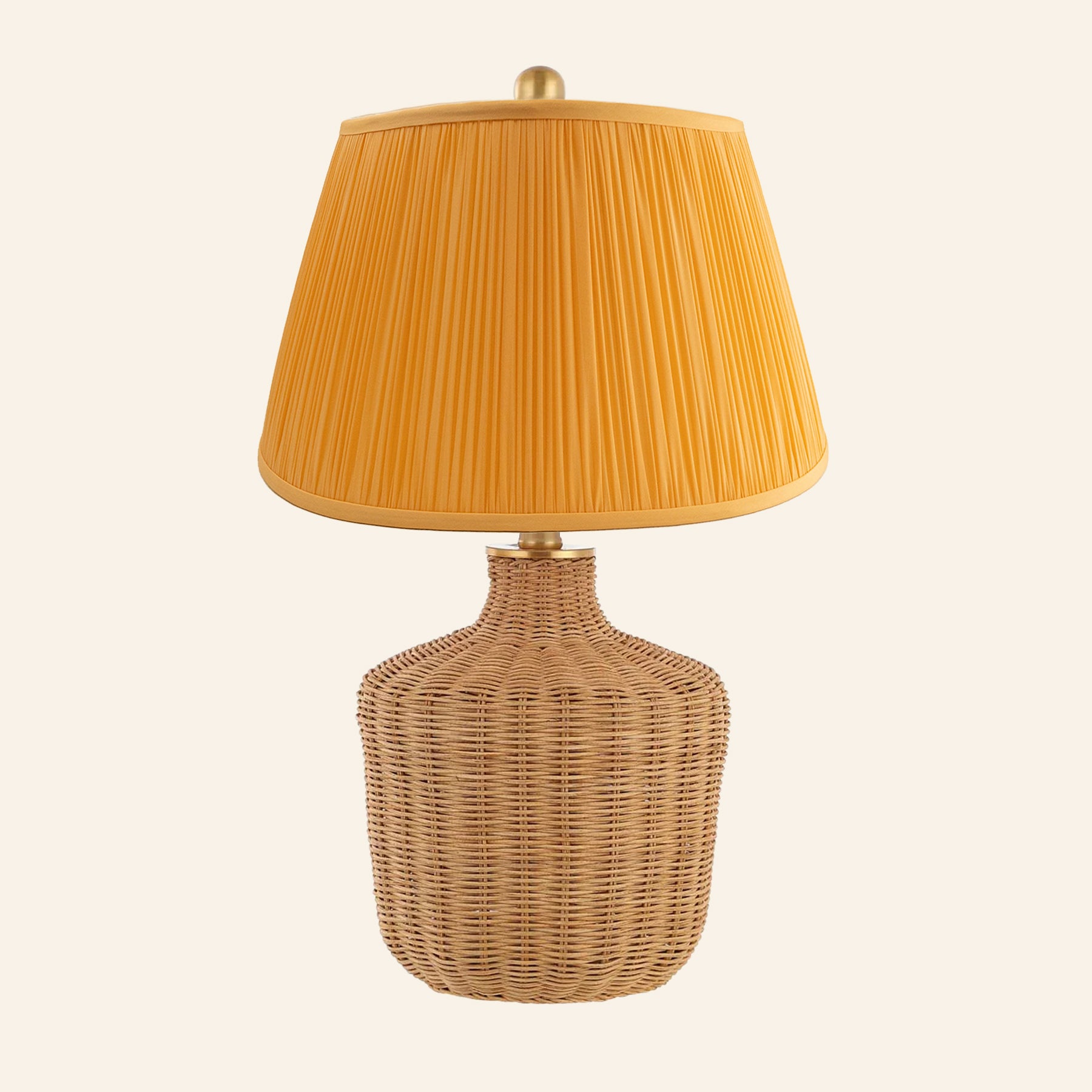 22" Lillian Woven Rattan Wicker Table Lamp by Kevin Francis Design | Luxury Area Rugs & Home Decor