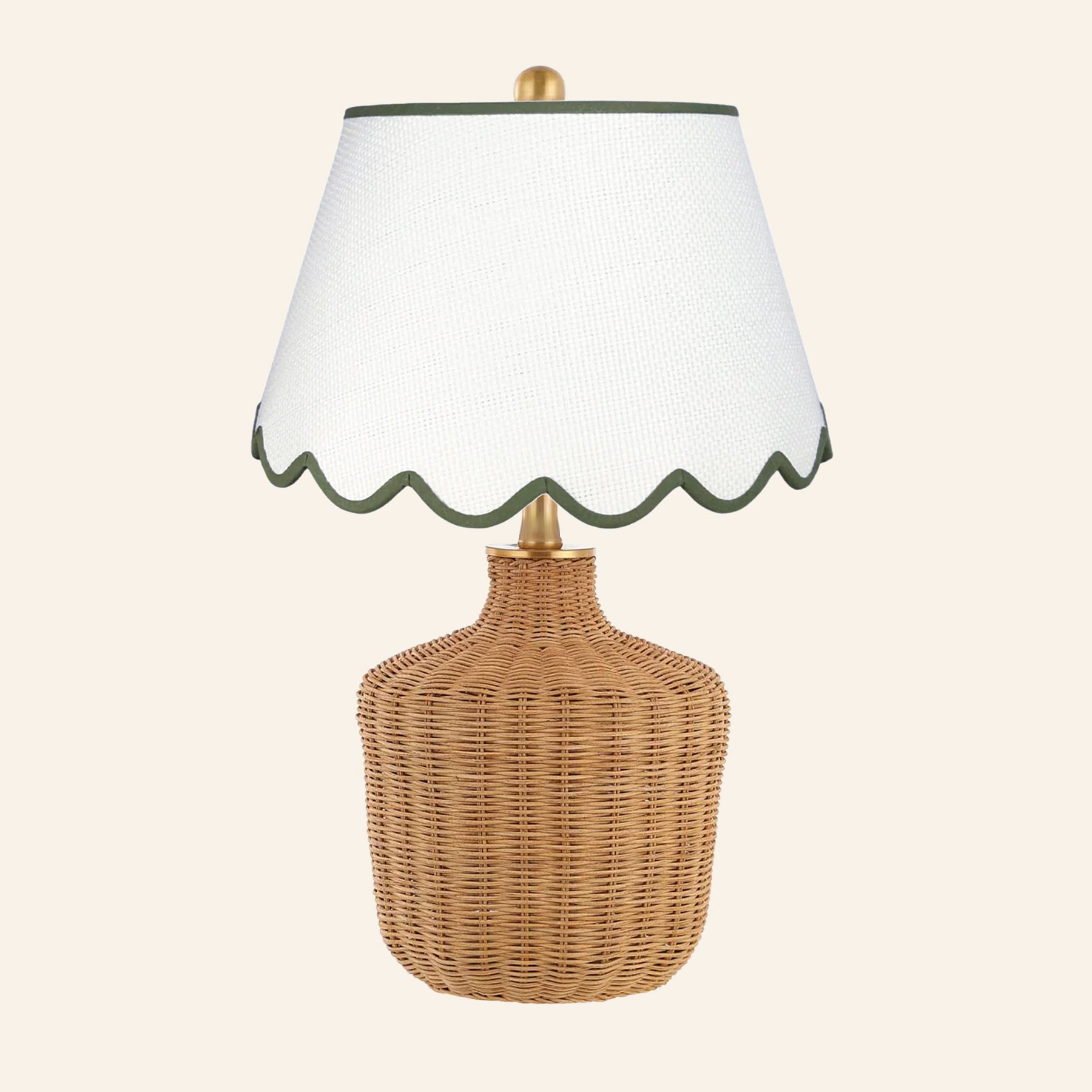 22" Lillian Woven Rattan Wicker Table Lamp by Kevin Francis Design | Luxury Area Rugs & Home Decor
