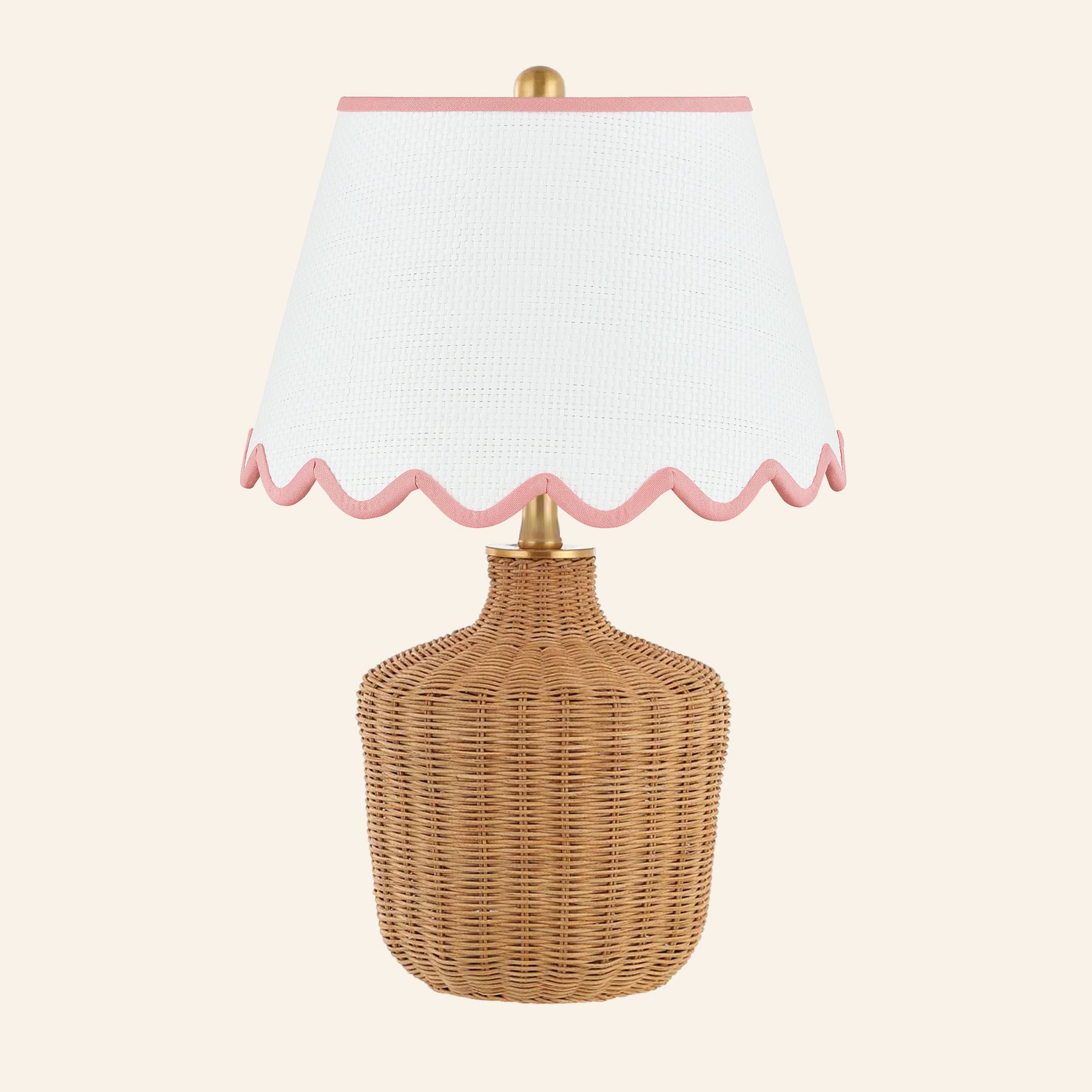 22" Lillian Woven Rattan Wicker Table Lamp