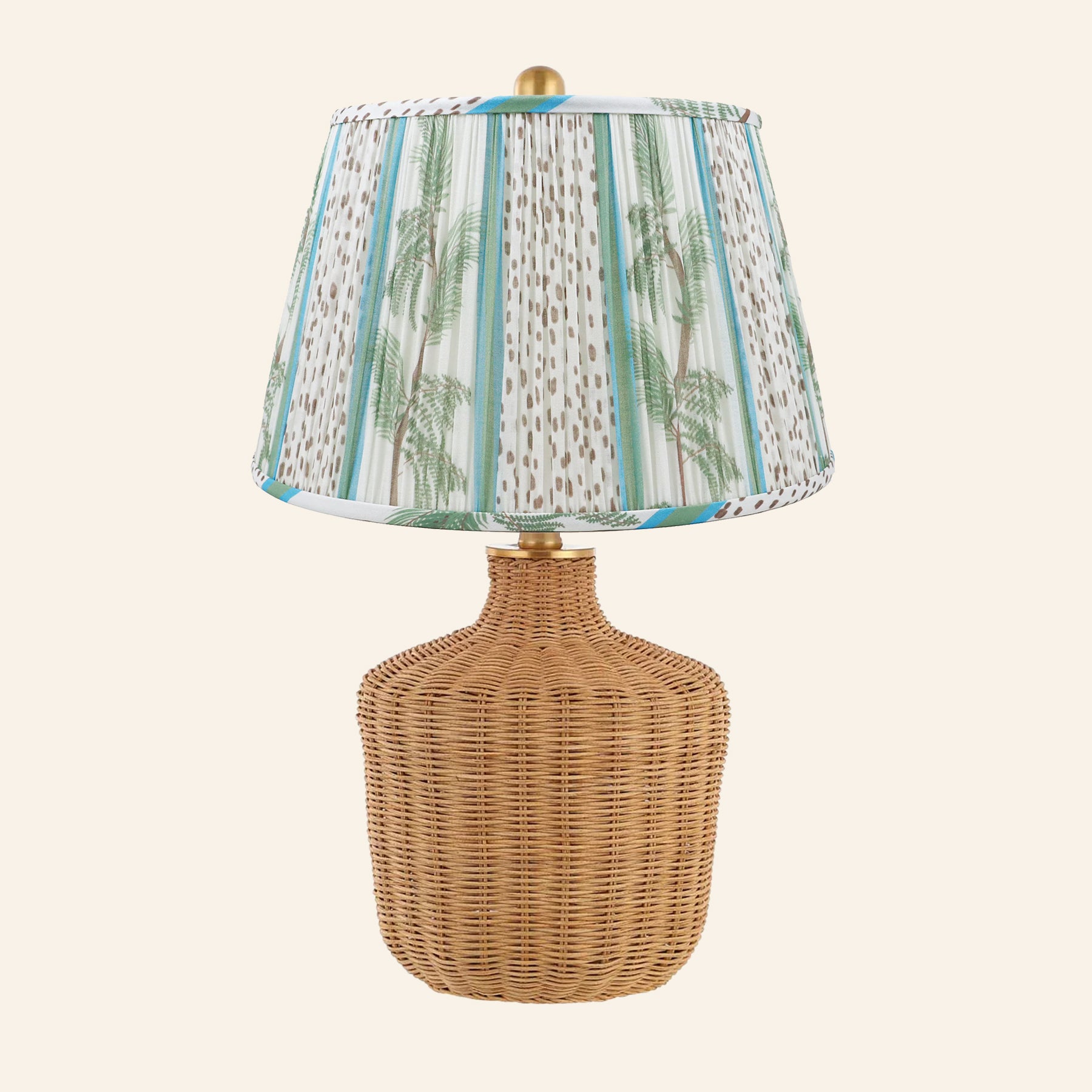 22" Lillian Woven Rattan Wicker Table Lamp by Kevin Francis Design | Luxury Area Rugs & Home Decor