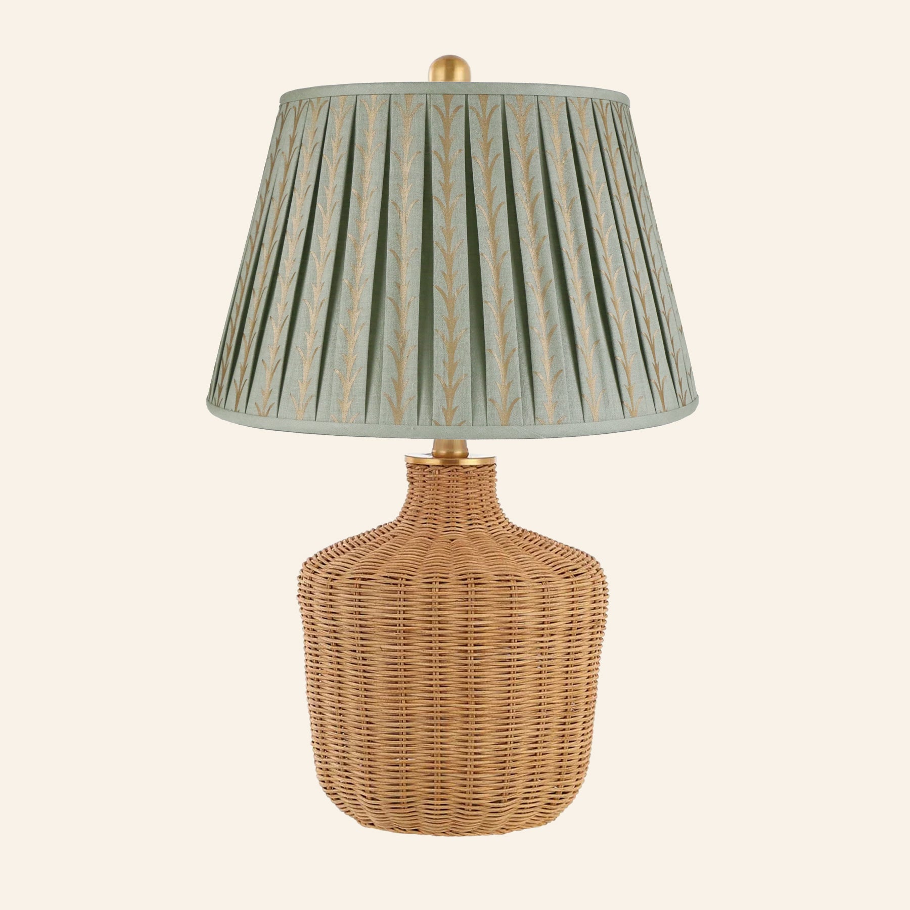 22" Lillian Woven Rattan Wicker Table Lamp by Kevin Francis Design | Luxury Area Rugs & Home Decor