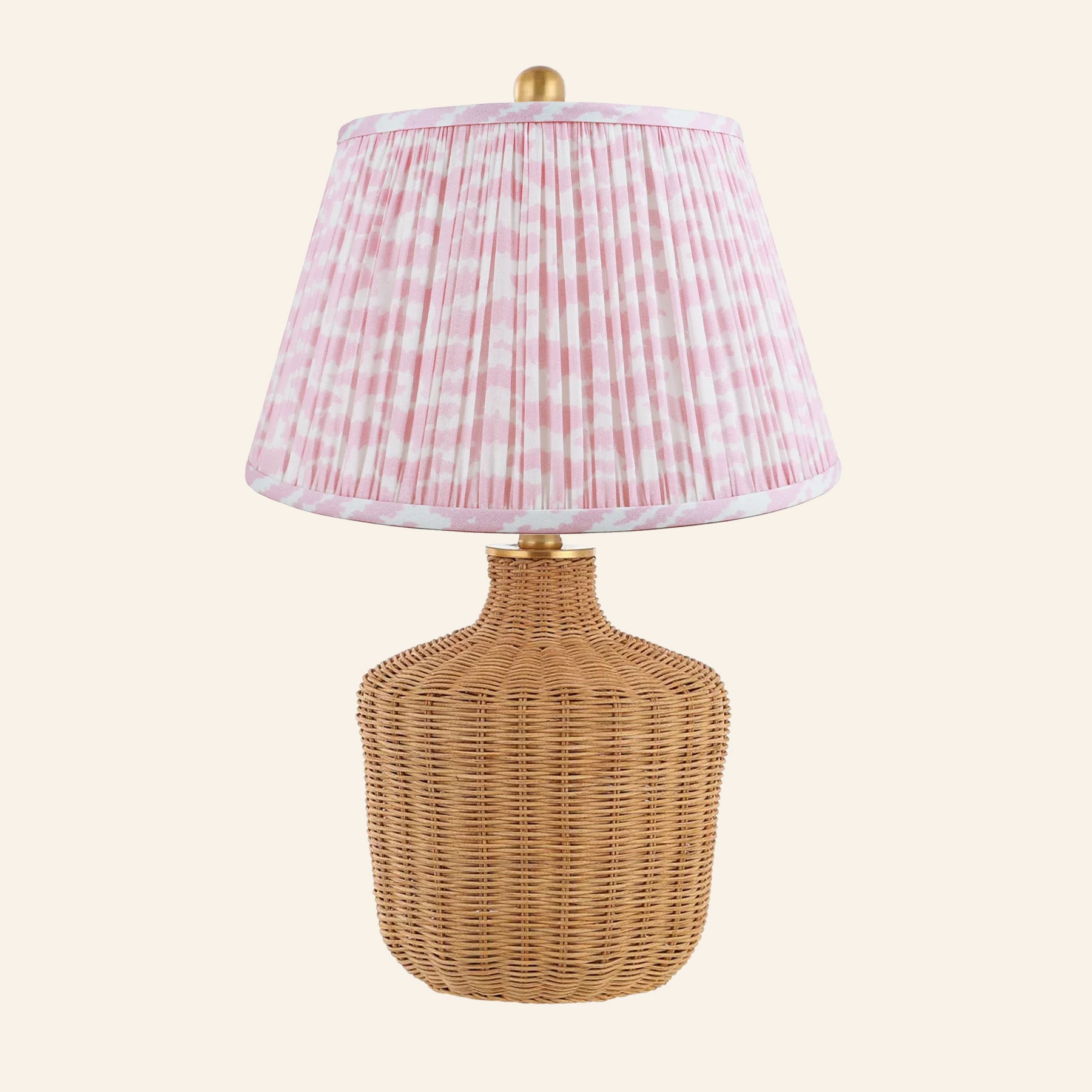 22" Lillian Woven Rattan Wicker Table Lamp by Kevin Francis Design | Luxury Area Rugs & Home Decor