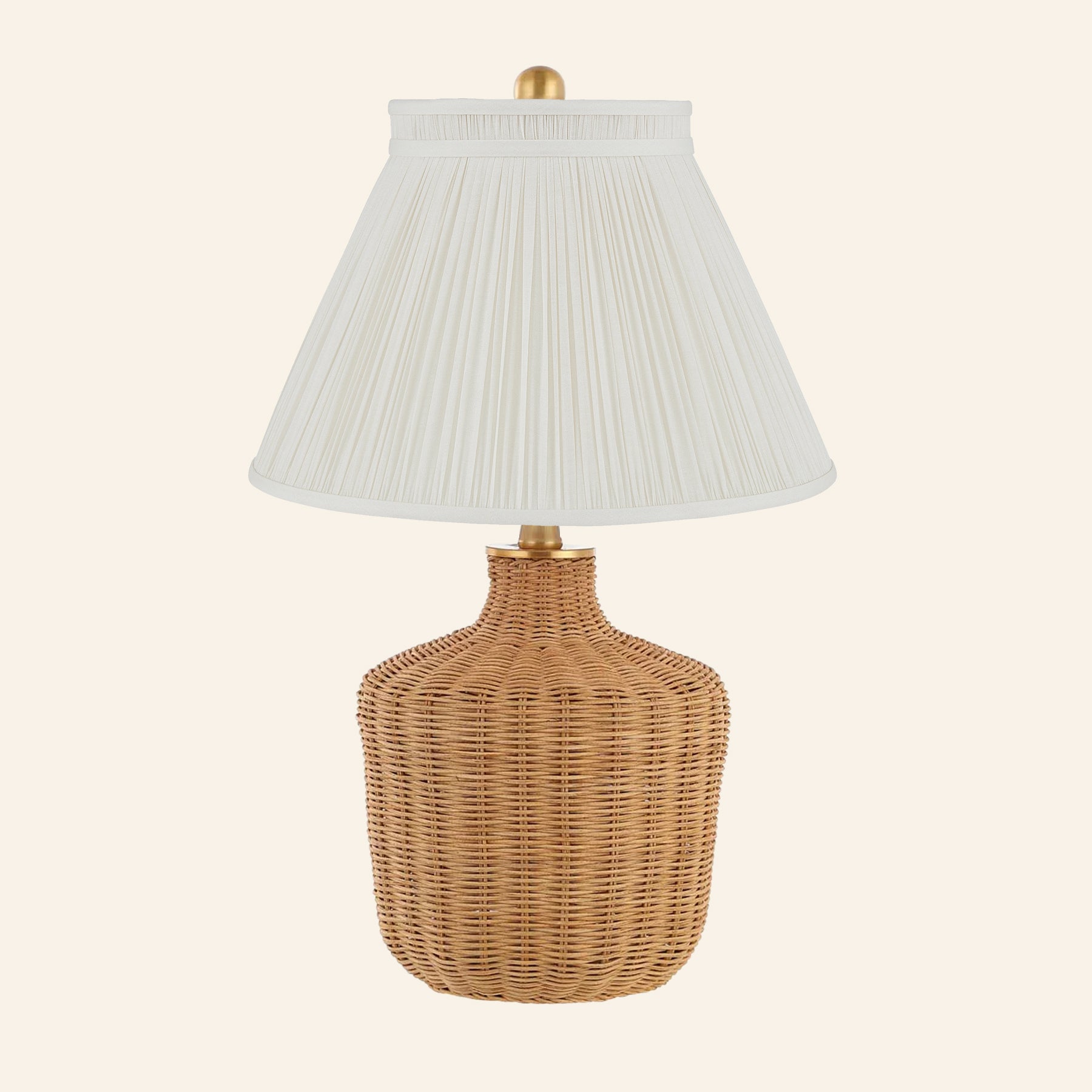 22" Lillian Woven Rattan Wicker Table Lamp by Kevin Francis Design | Luxury Area Rugs & Home Decor