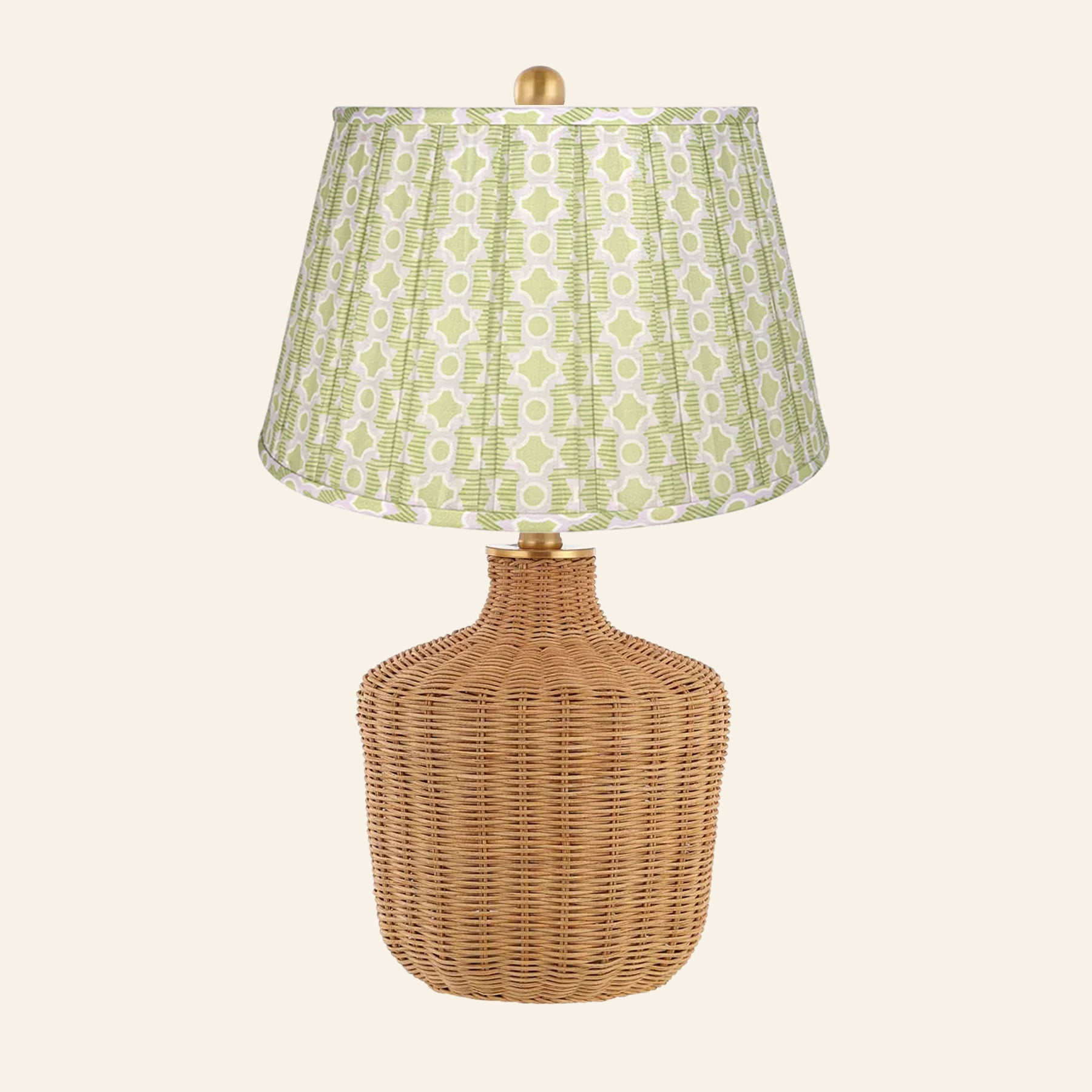 22" Lillian Woven Rattan Wicker Table Lamp by Kevin Francis Design | Luxury Area Rugs & Home Decor