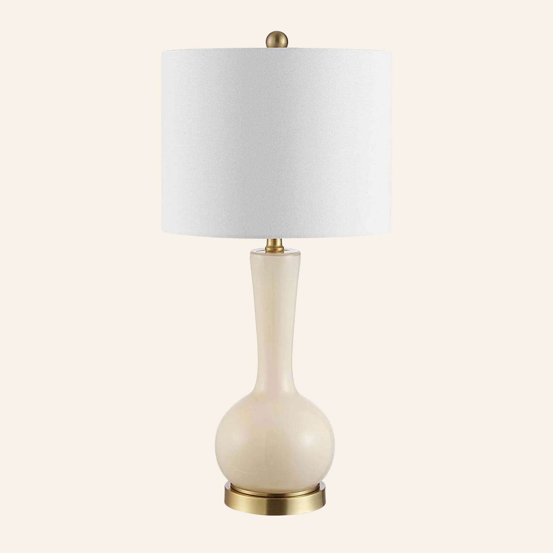 28” Margaret Cream Single Gourd Table Lamp by Kevin Francis Design | Luxury Area Rugs & Home Decor
