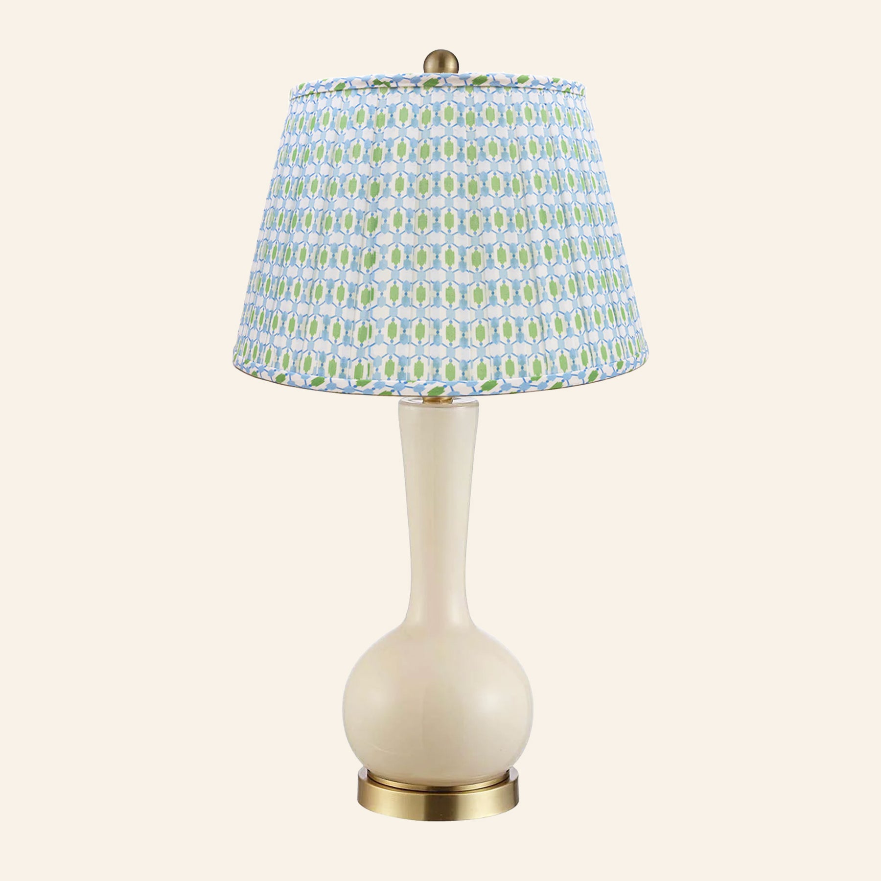 28” Margaret Cream Single Gourd Table Lamp by Kevin Francis Design | Luxury Area Rugs & Home Decor