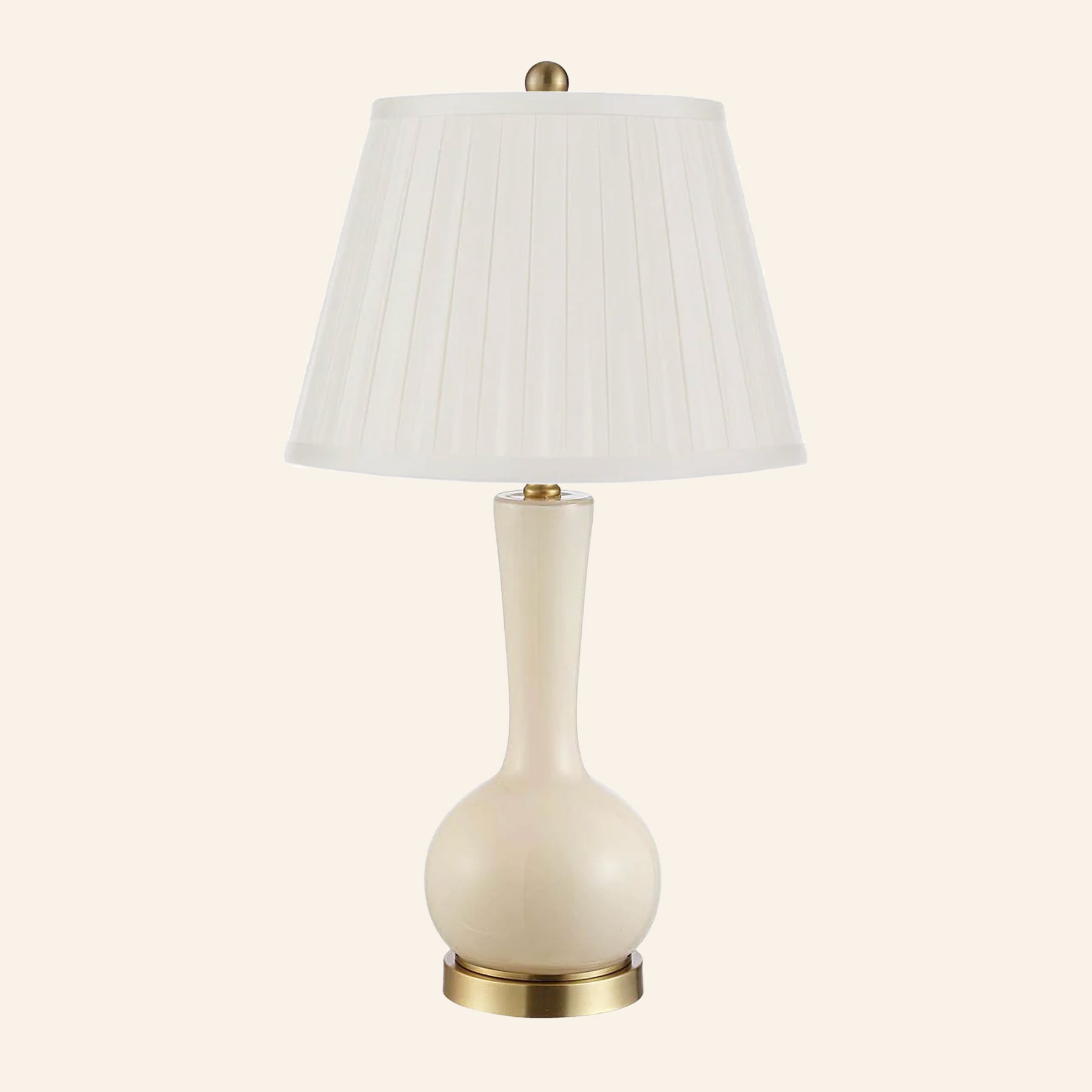 28” Margaret Cream Single Gourd Table Lamp by Kevin Francis Design | Luxury Area Rugs & Home Decor