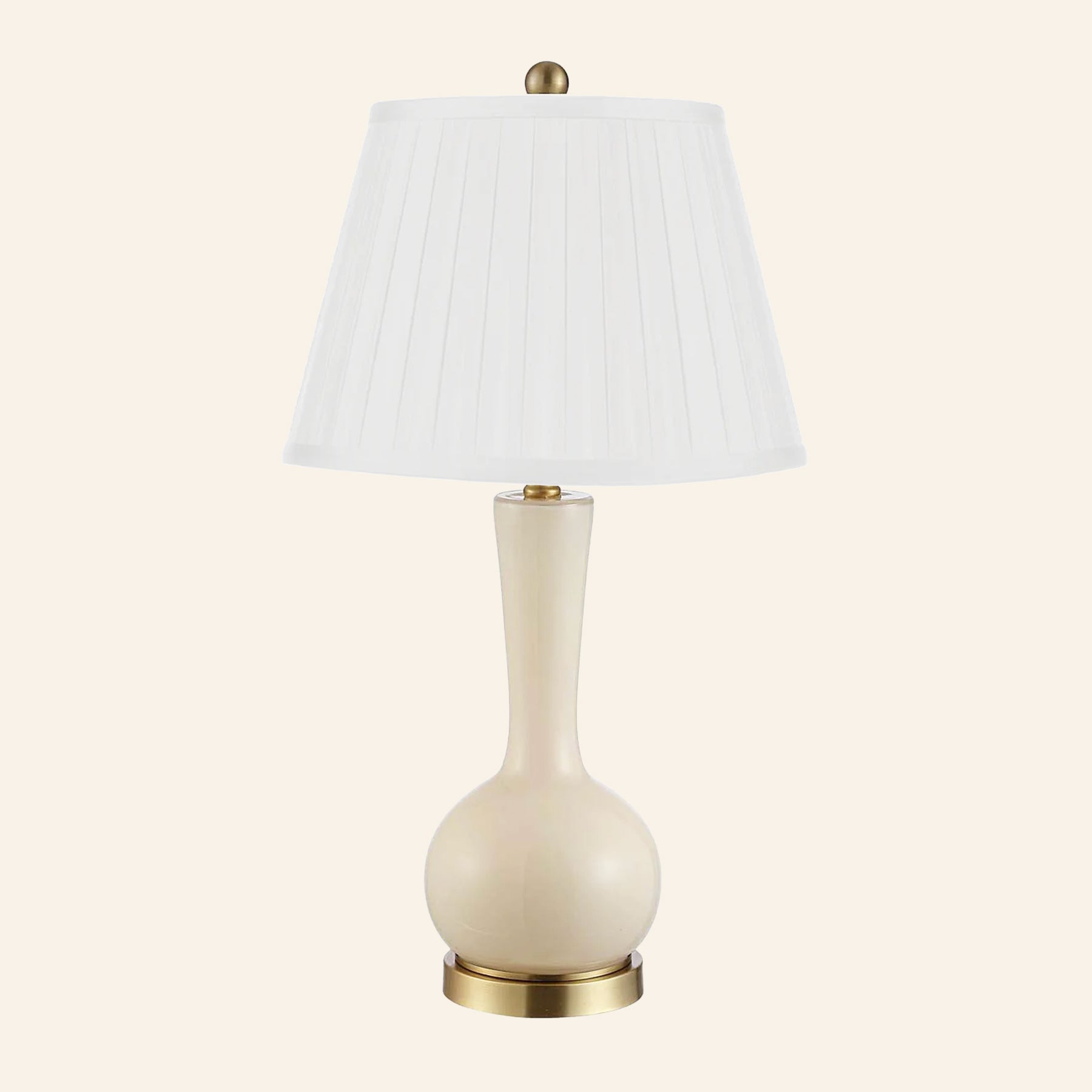 28” Margaret Cream Single Gourd Table Lamp by Kevin Francis Design | Luxury Area Rugs & Home Decor
