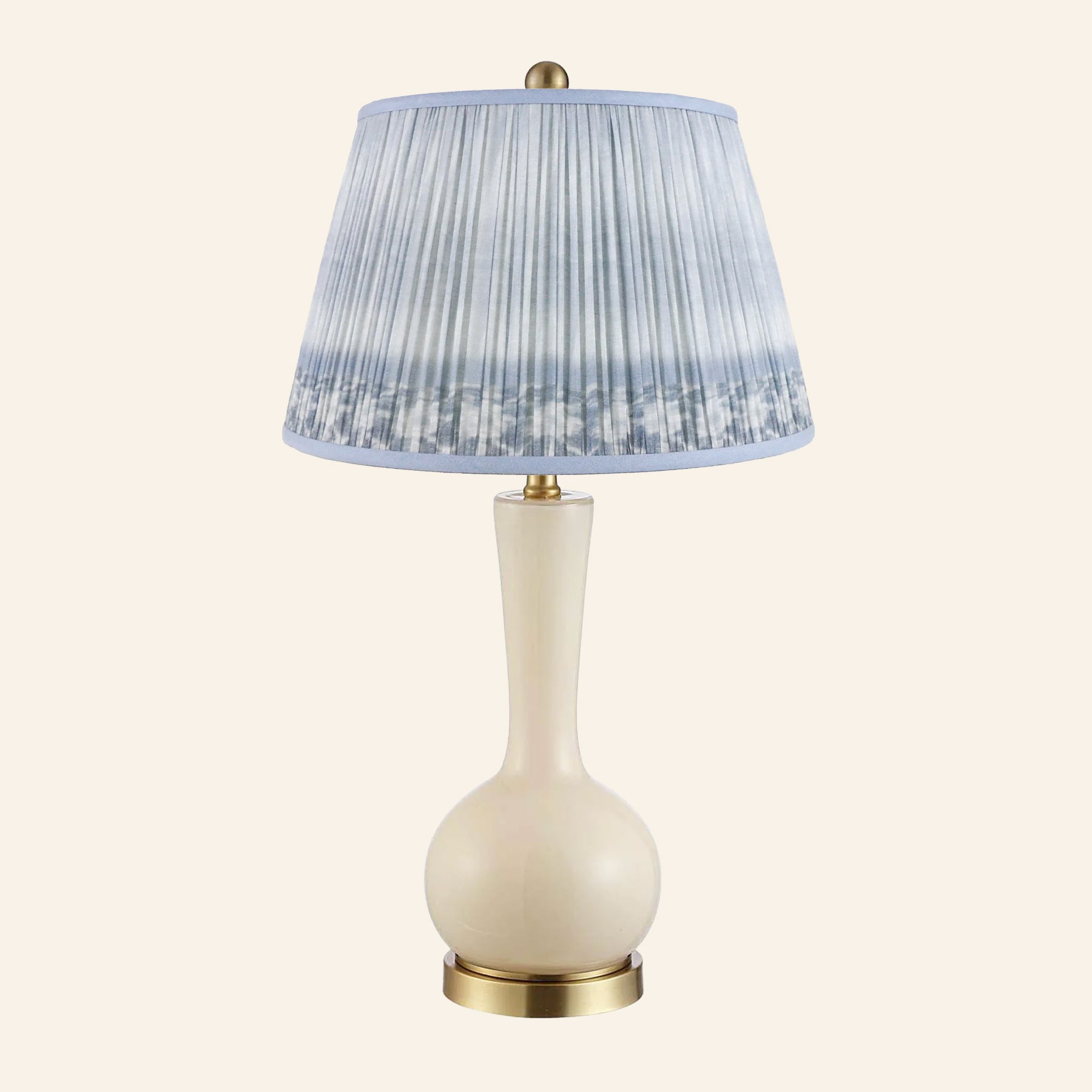 28” Margaret Cream Single Gourd Table Lamp by Kevin Francis Design | Luxury Area Rugs & Home Decor