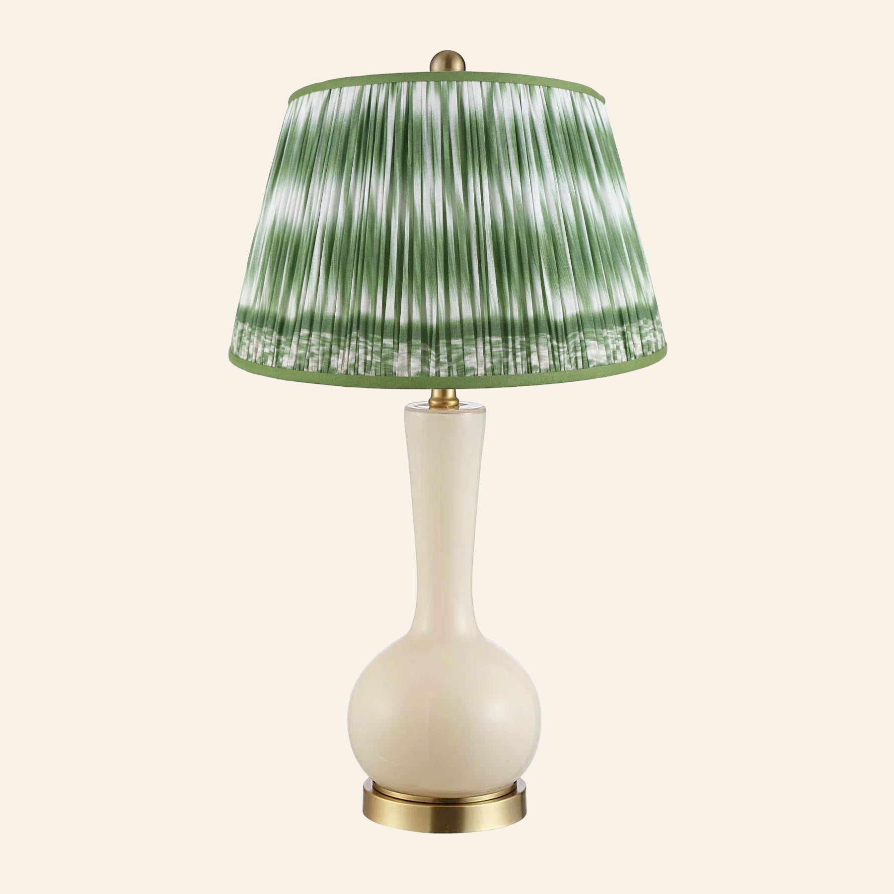 28” Margaret Cream Single Gourd Table Lamp by Kevin Francis Design | Luxury Area Rugs & Home Decor