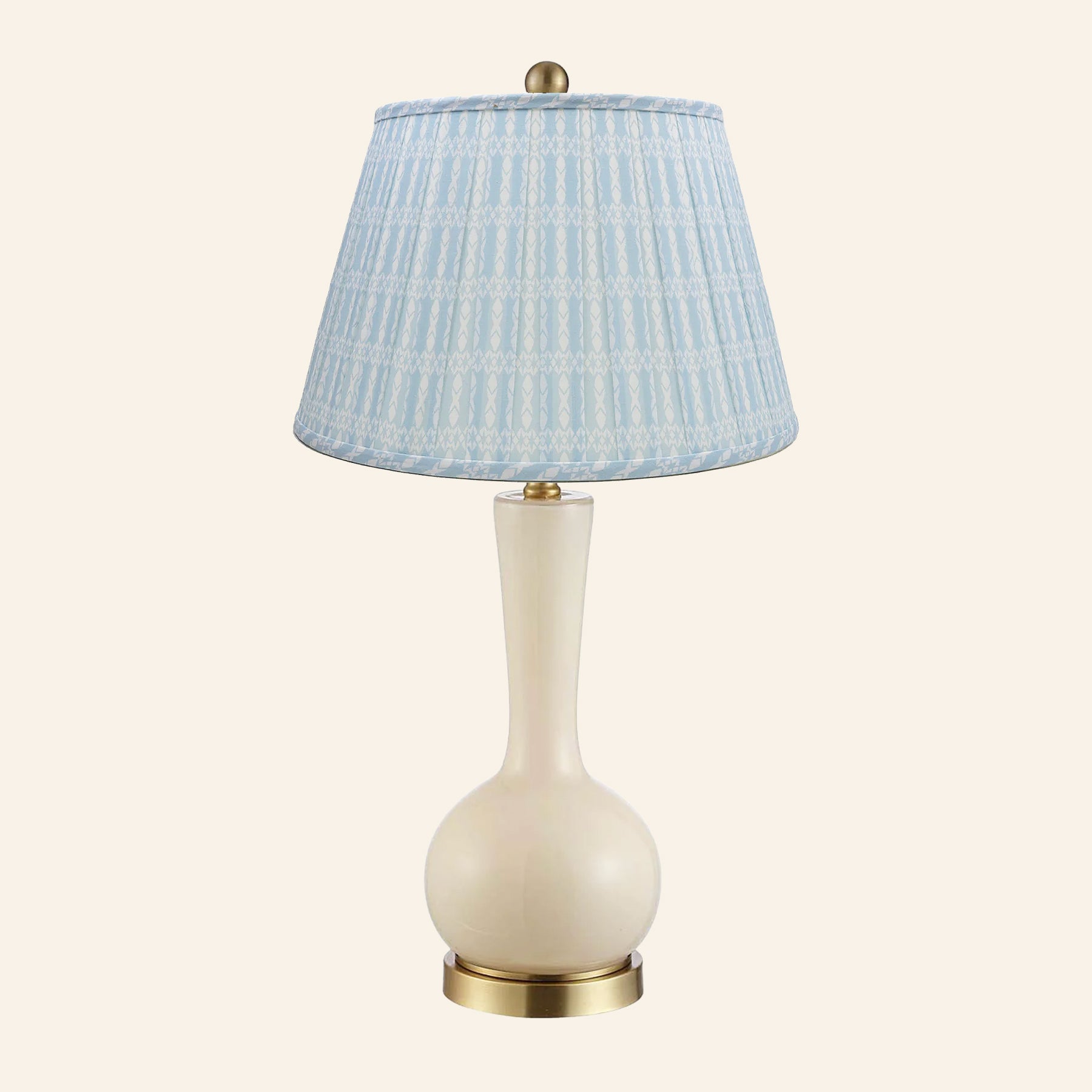 28” Margaret Cream Single Gourd Table Lamp by Kevin Francis Design | Luxury Area Rugs & Home Decor