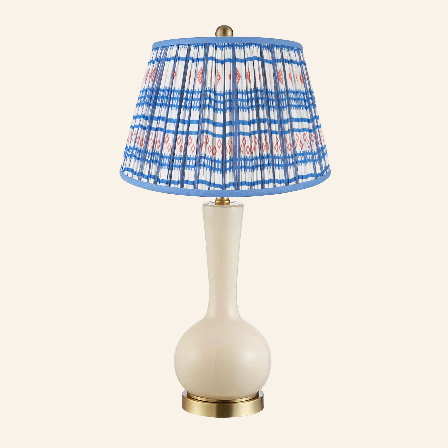 28” Margaret Cream Single Gourd Table Lamp by Kevin Francis Design | Luxury Area Rugs & Home Decor