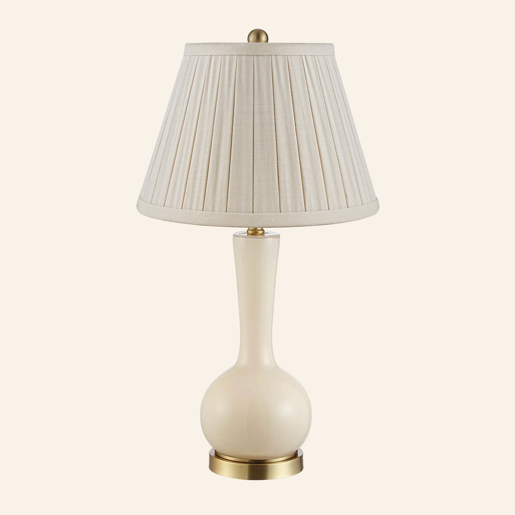 28” Margaret Cream Single Gourd Table Lamp by Kevin Francis Design | Luxury Area Rugs & Home Decor