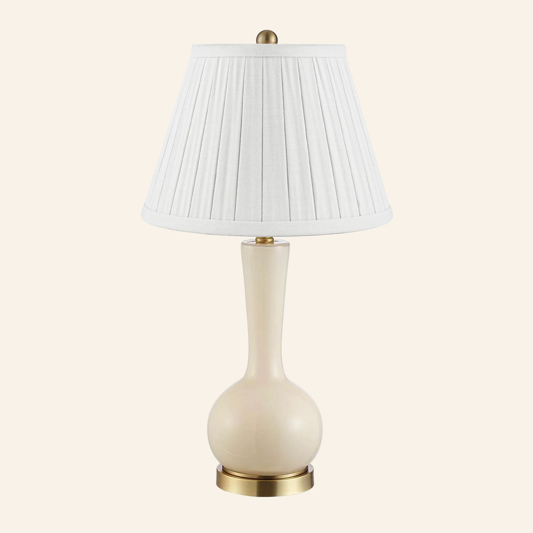 28” Margaret Cream Single Gourd Table Lamp by Kevin Francis Design | Luxury Area Rugs & Home Decor