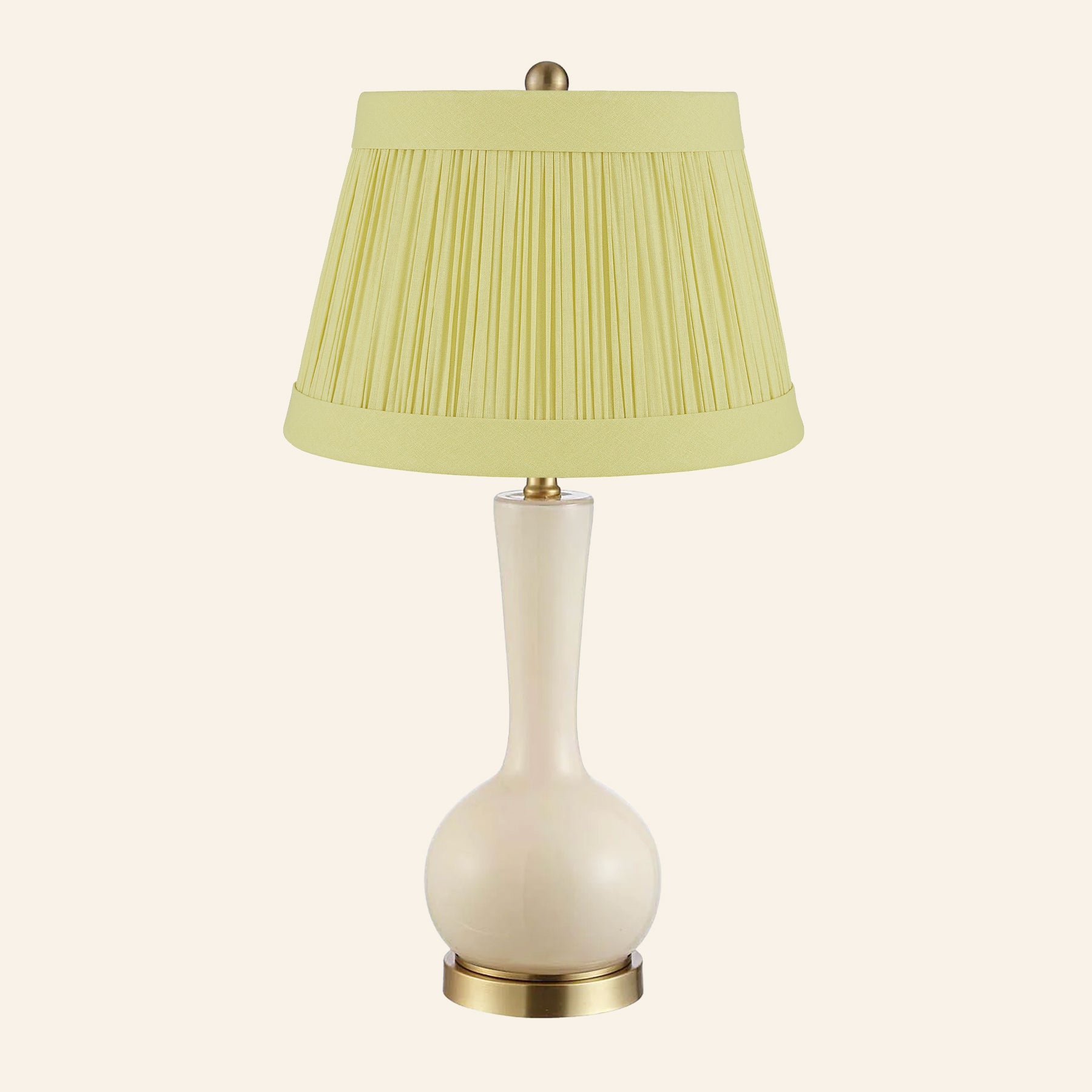 28” Margaret Cream Single Gourd Table Lamp by Kevin Francis Design | Luxury Area Rugs & Home Decor