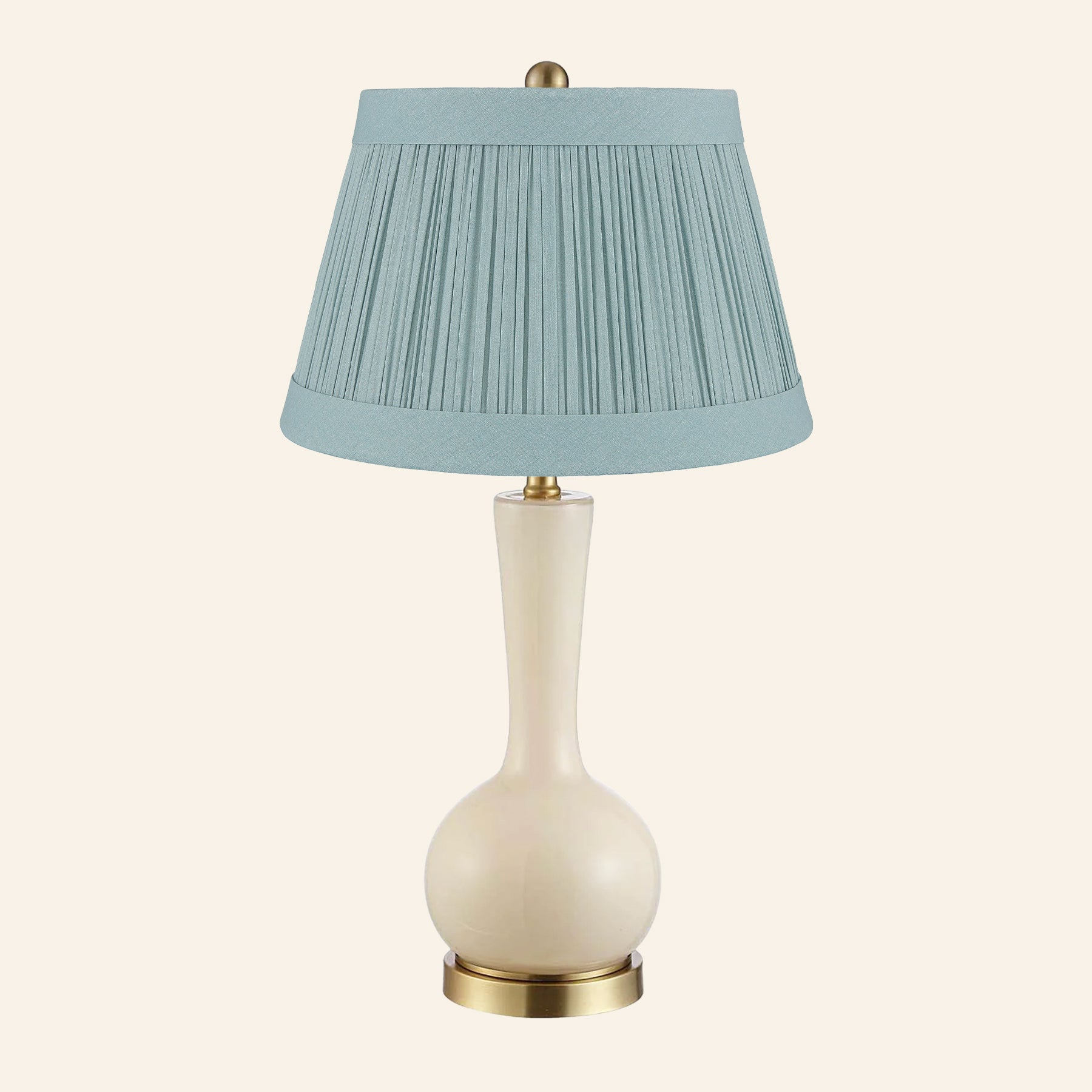 28” Margaret Cream Single Gourd Table Lamp by Kevin Francis Design | Luxury Area Rugs & Home Decor